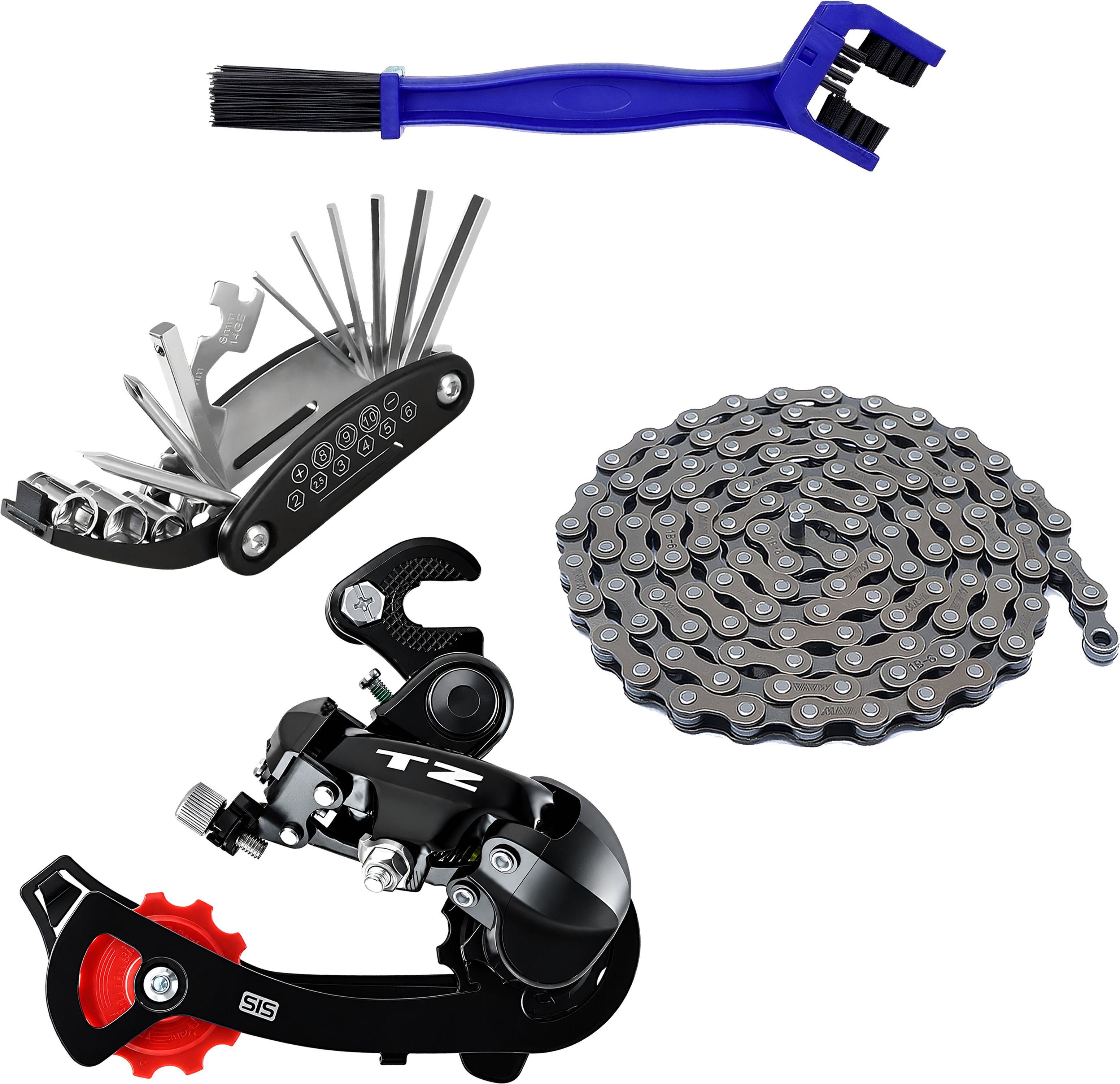 razaiq Cycle Rear Gear Changer TZ Tourney Tool Kit Chain Cleaner Brush Combo Set Bicycle Brake Disk-picture-38