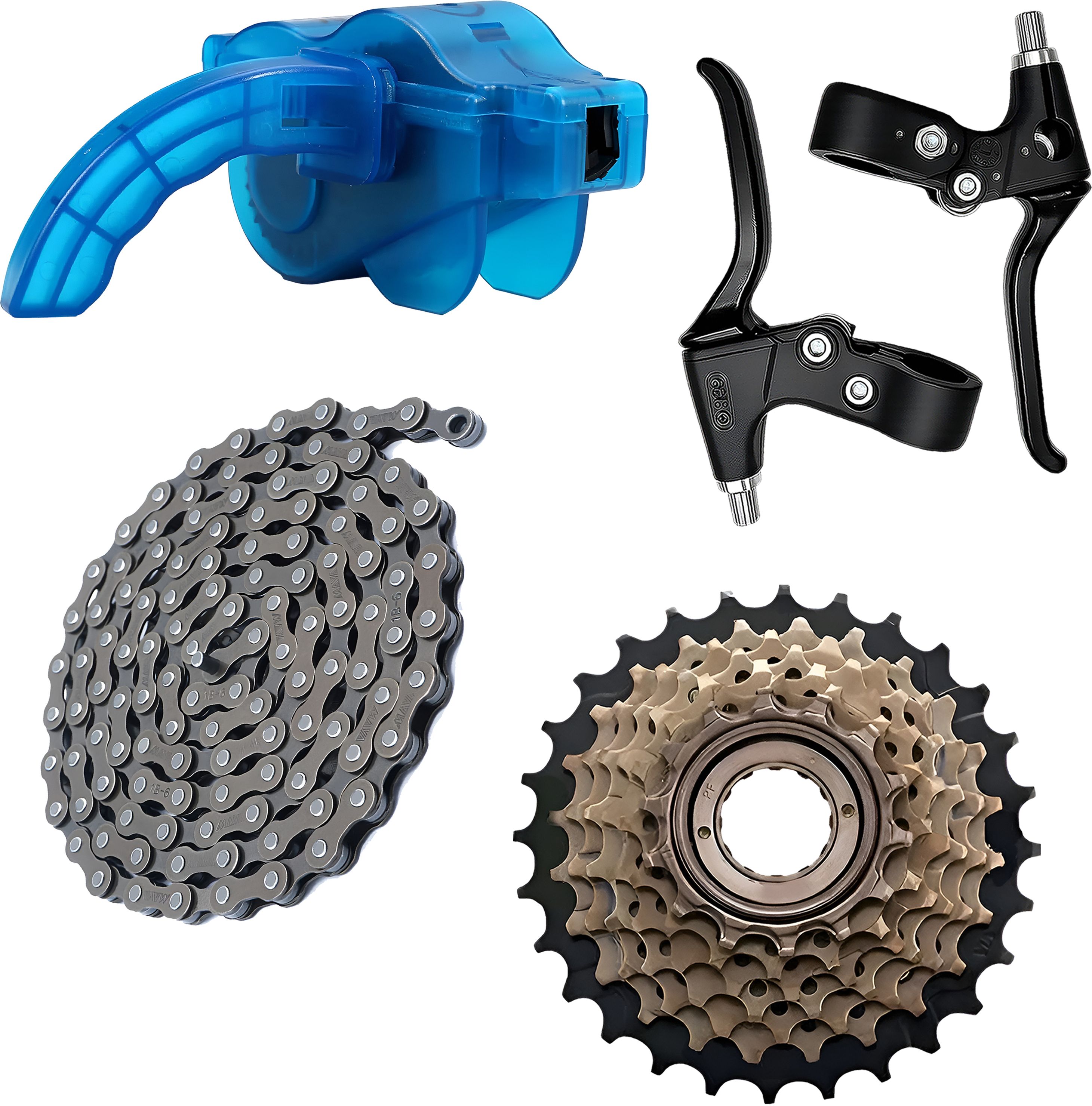 Cycle Chain Washer with 116 Link Chain, Cassette & Brake Cable Set Bicycle Brake Disk-image-16