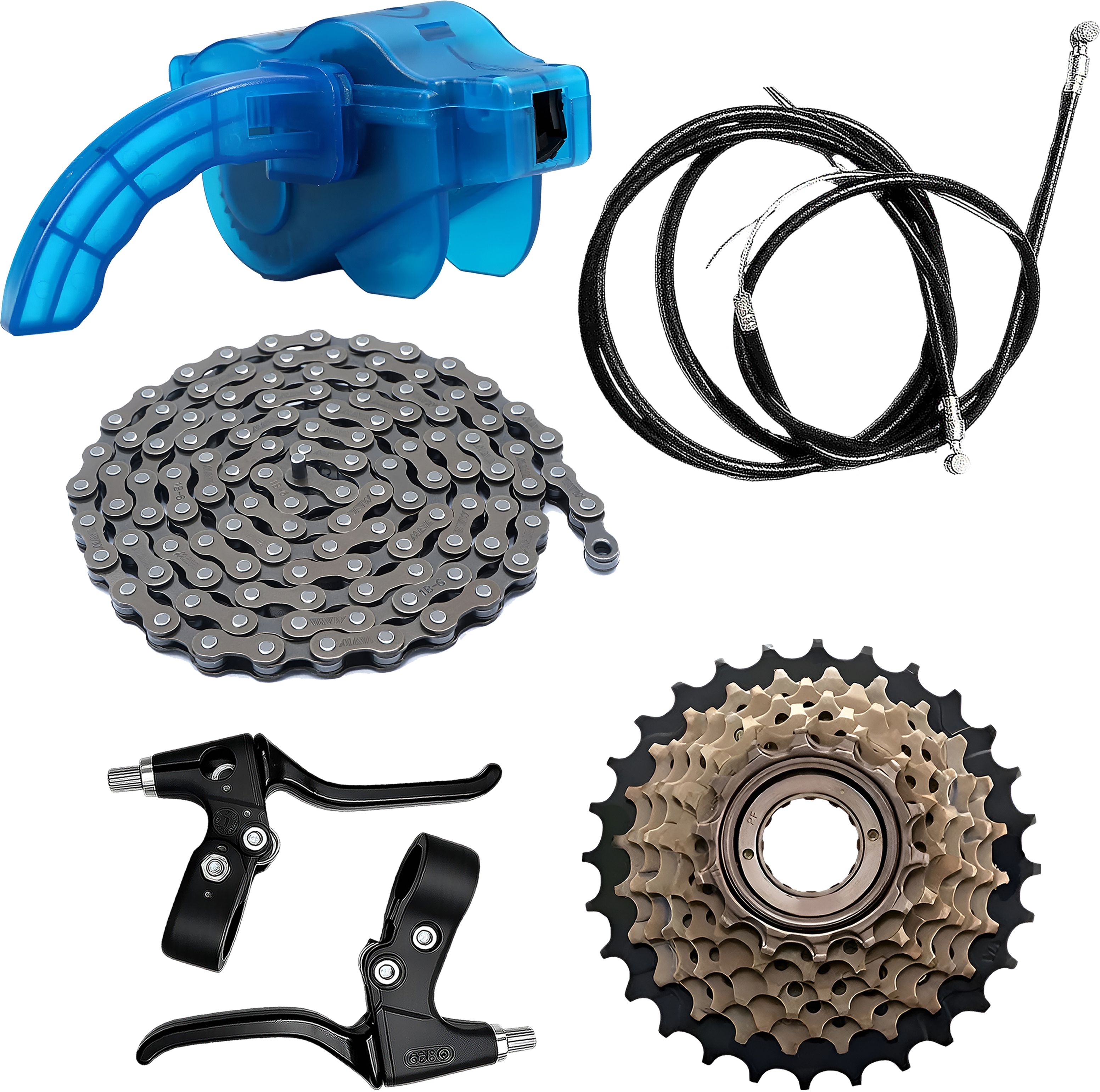razaiq Bicycle Chain Washer Kit, 116 Link Chain & Disc Brake Lever Cable Set Bicycle Brake Disk-picture-29
