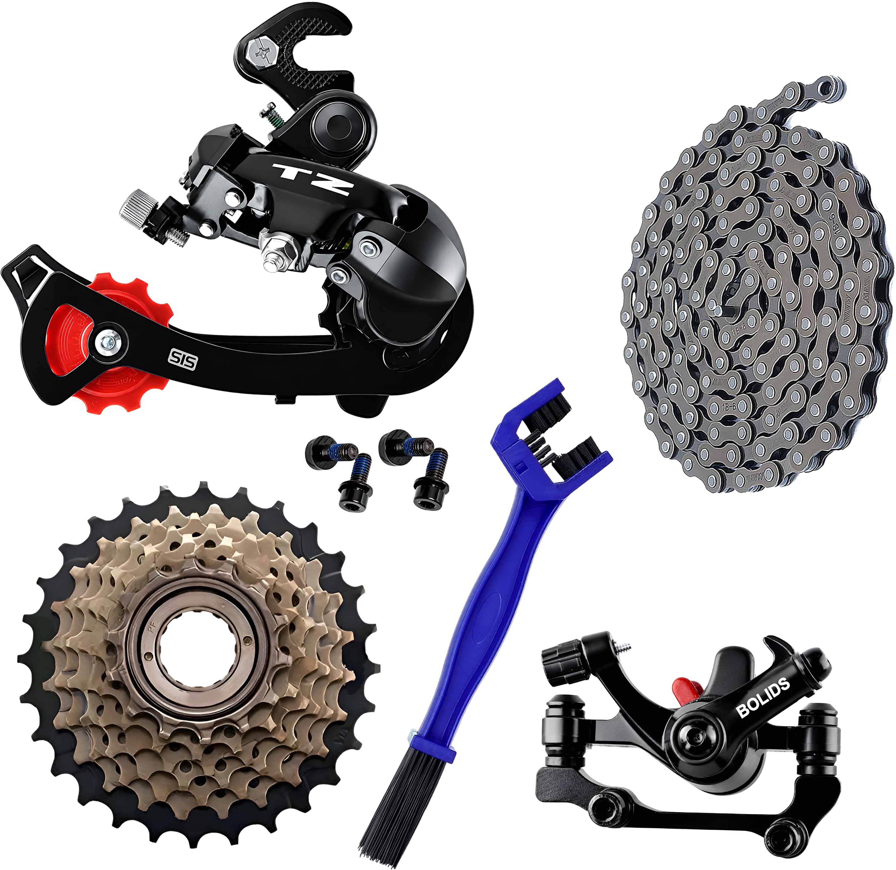 razaiq TZ Tourney Rear Derailleur Disc Brake 7 Speed Freewheel Chain Gear Kit Set Bicycle Brake Disk-picture-46