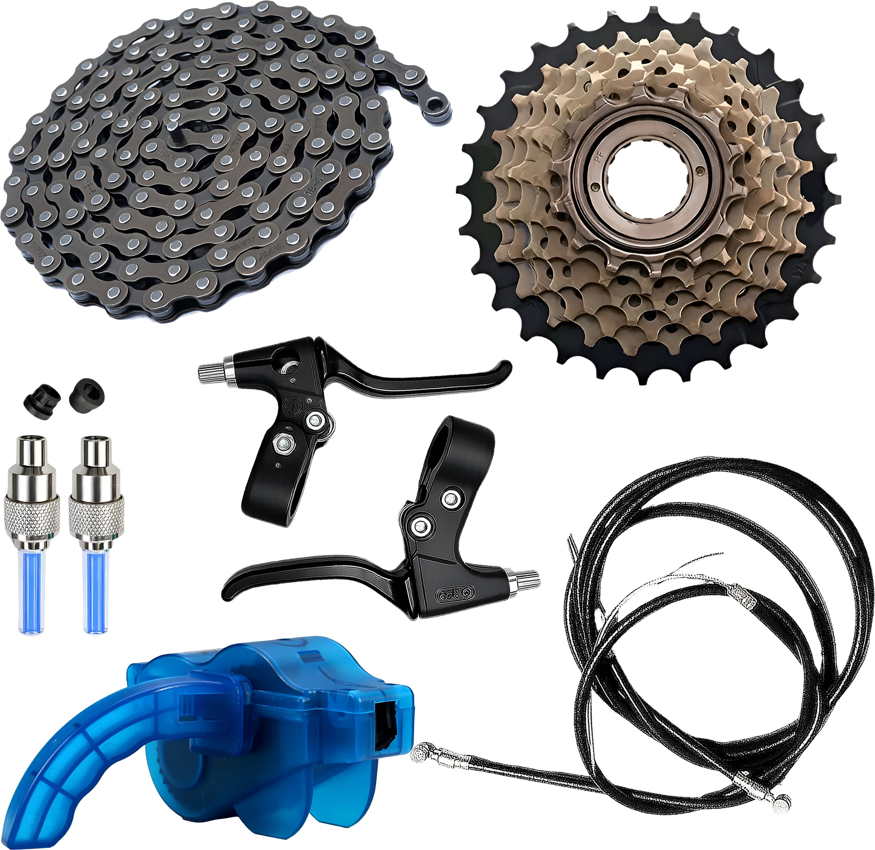 razaiq Bicycle Chain Cleaner, 116 Link Chain, LED Valve Caps & Brake Lever Kit Bicycle Brake Disk-picture-21