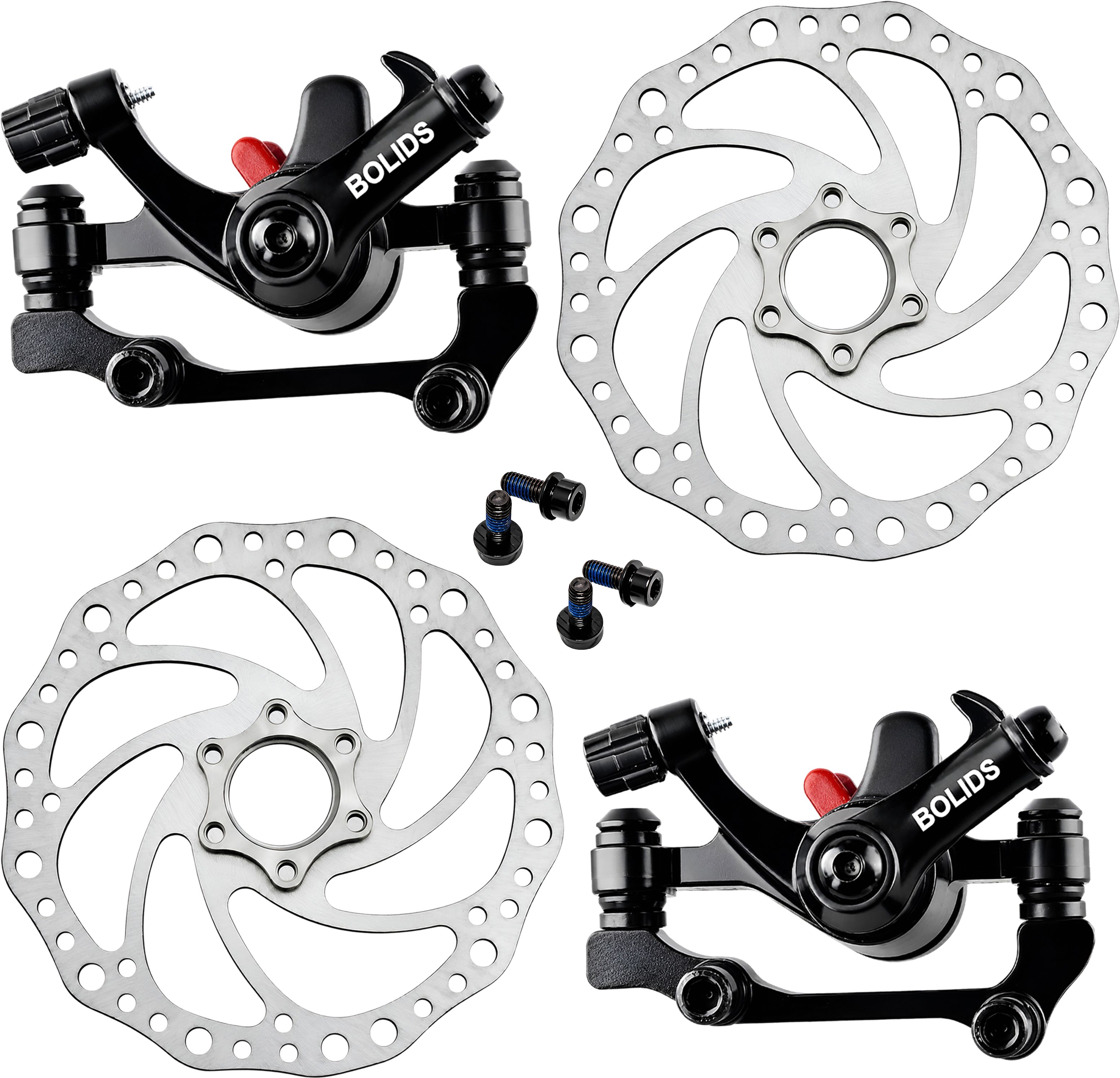 razaiq 2 Pack Cycle Brake Kit with 160mm Rotor Plates & Black Disc Calipers Bicycle Brake Disk-picture-36