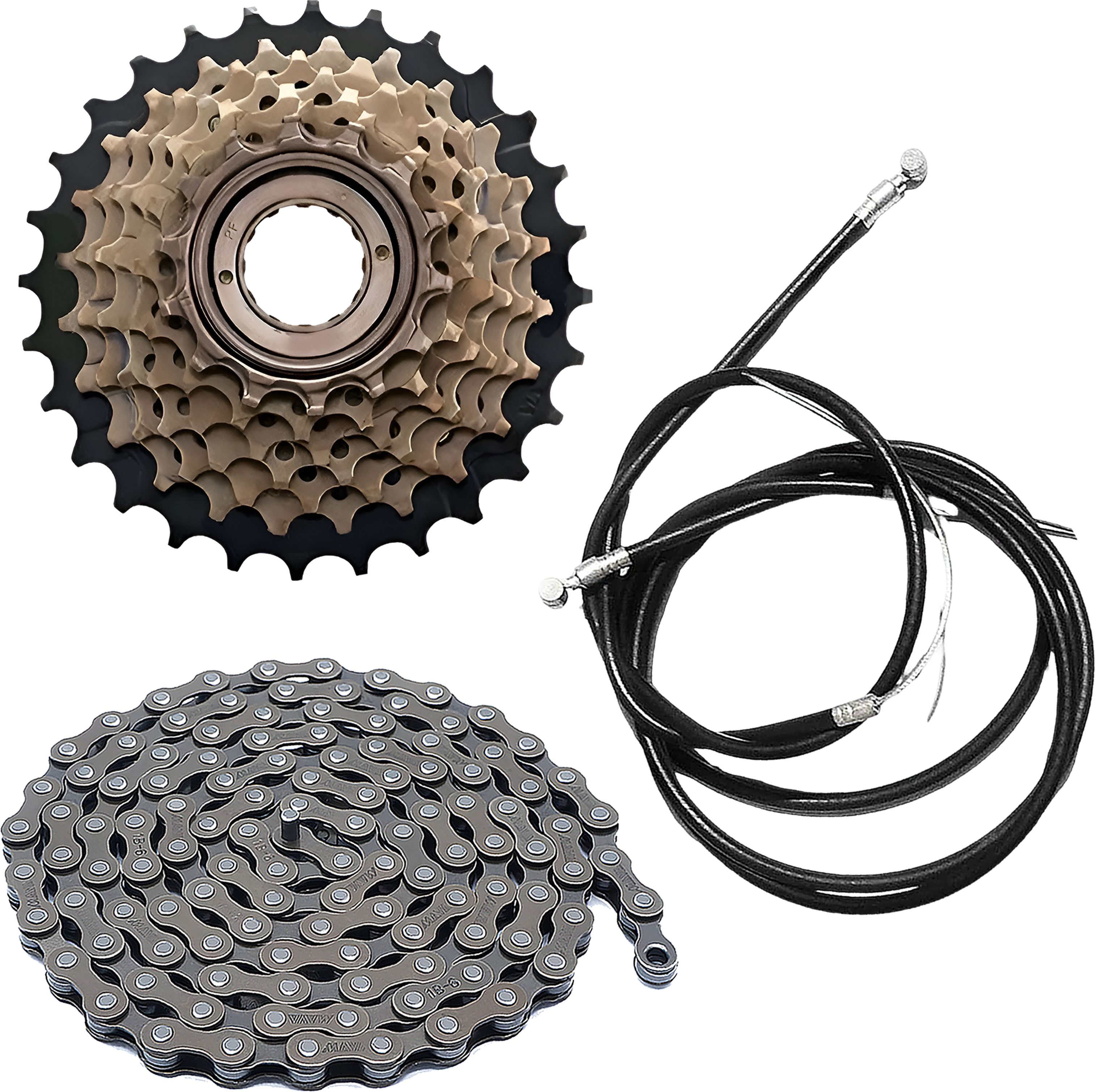 razaiq 7 Speed Cassette, Chain, Rear Gear Changer & Brake Cable Kit for Bicycle Bicycle Brake Disk-picture-27