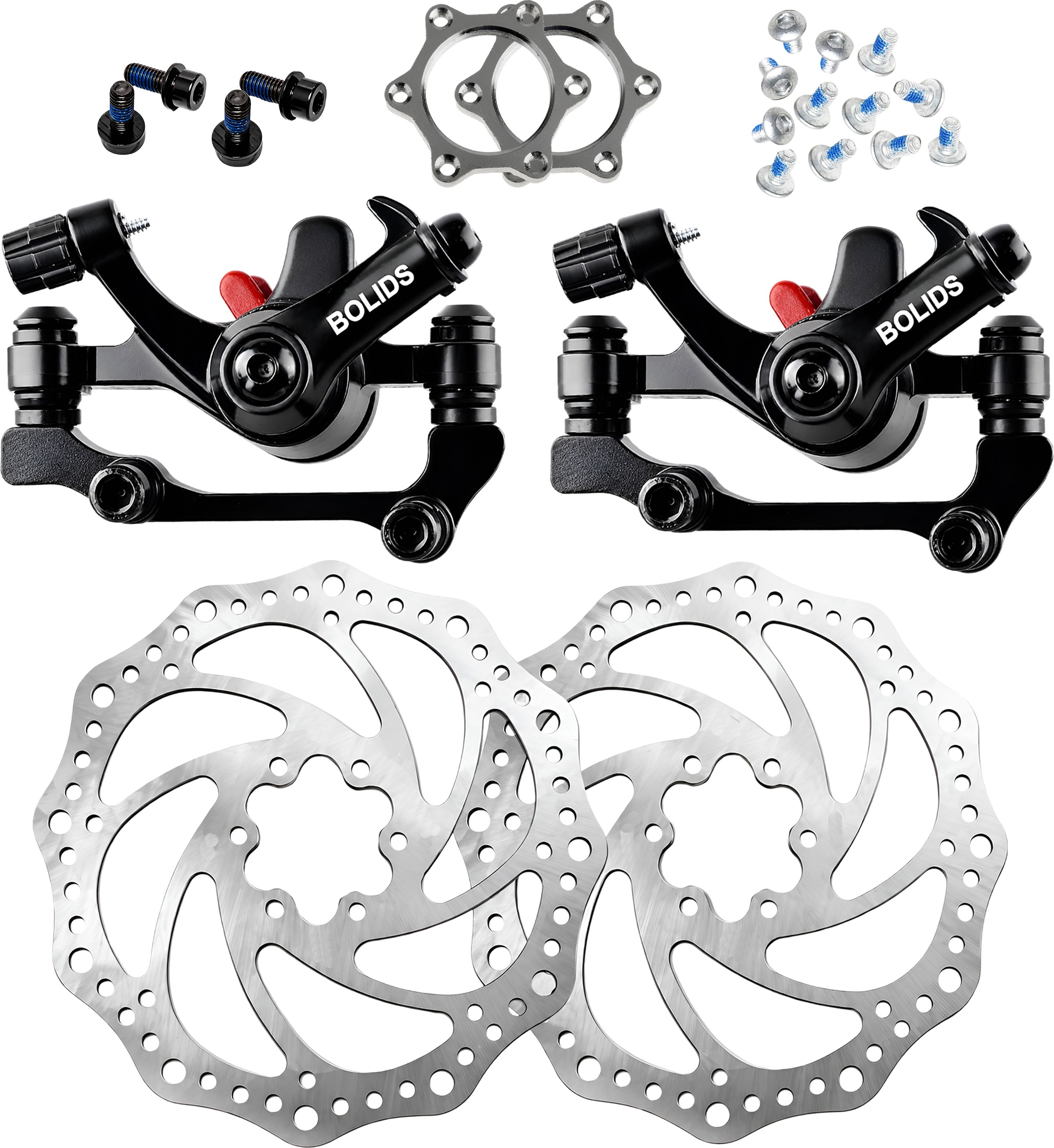 razaiq 2 Set Mechanical Disc Brake Kit with Black Calipers & 160mm Rotors Bicycle Brake Disk-picture-24