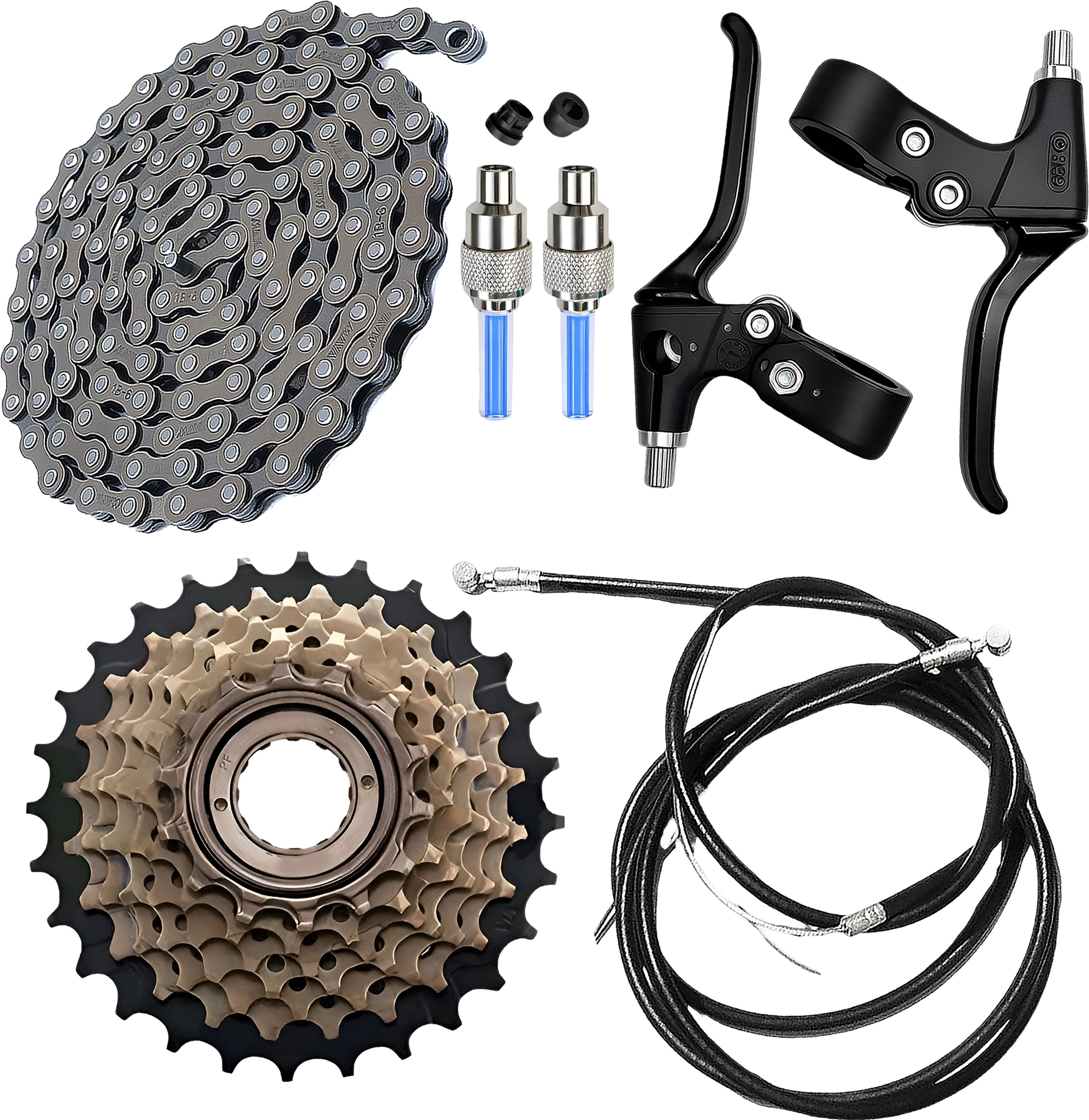 razaiq Cycle Drivetrain & Brake Kit with 116 Link Chain and LED Valve Cap Set Bicycle Brake Disk-picture-12