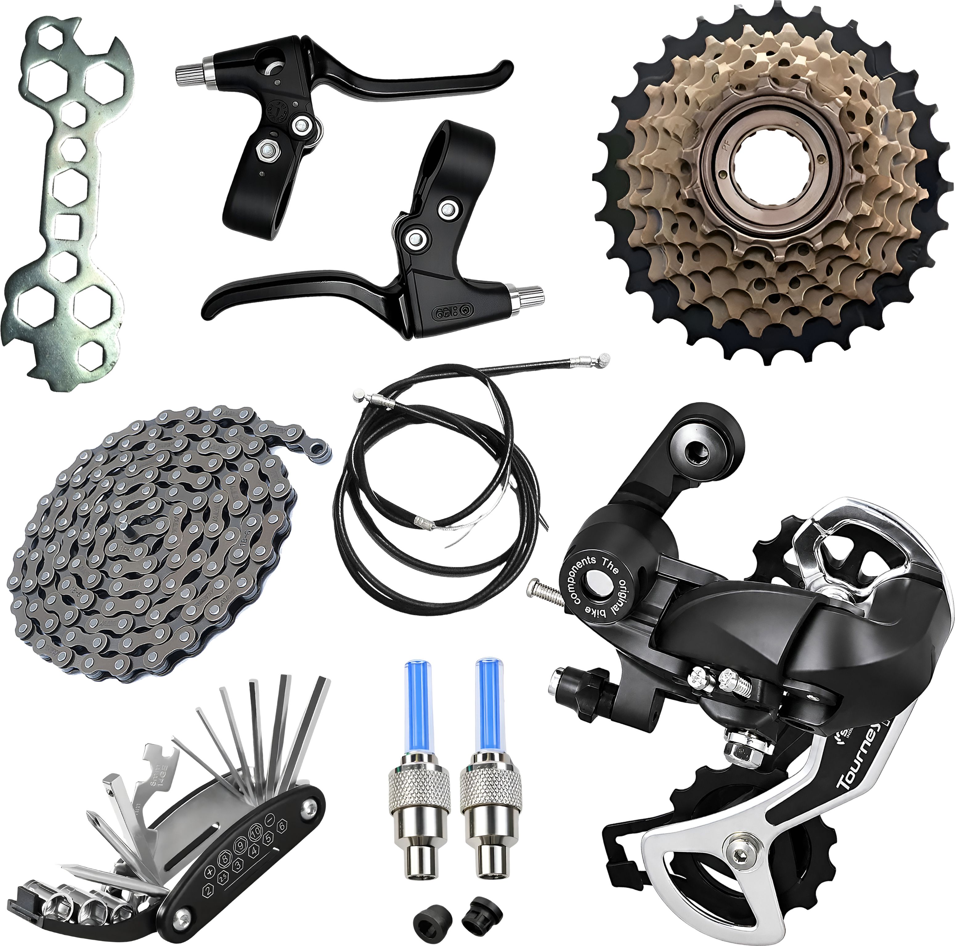 razaiq Cycle Maintenance Kit Rear Derailleur Chain Freewheel Tool Set LED Rim Light Bicycle Brake Disk-picture-35