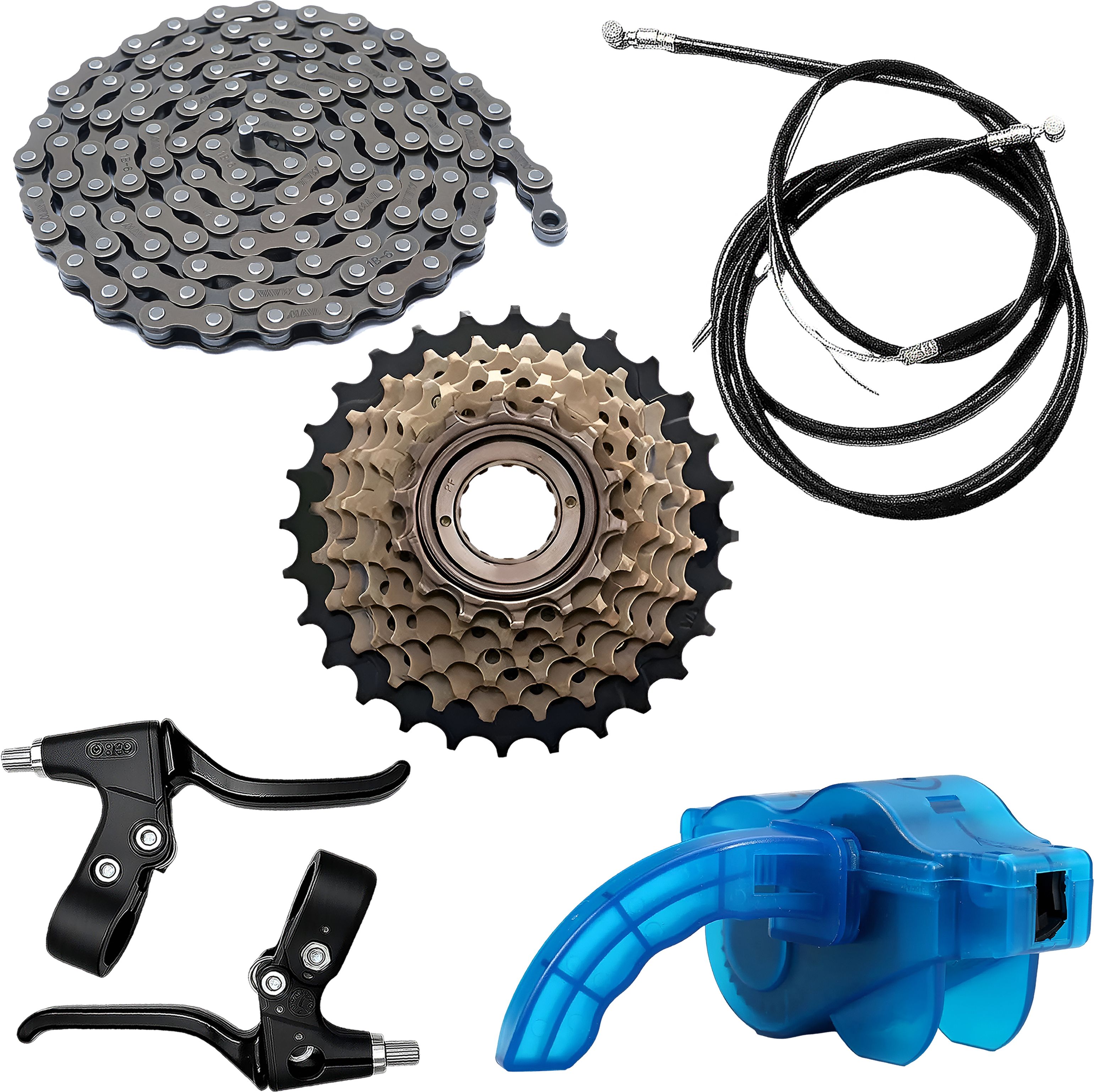 razaiq Cycle Chain Cleaner Set, 14-28T Cassette & Brake Lever Cable Wire Kit Bicycle Brake Disk-picture-35