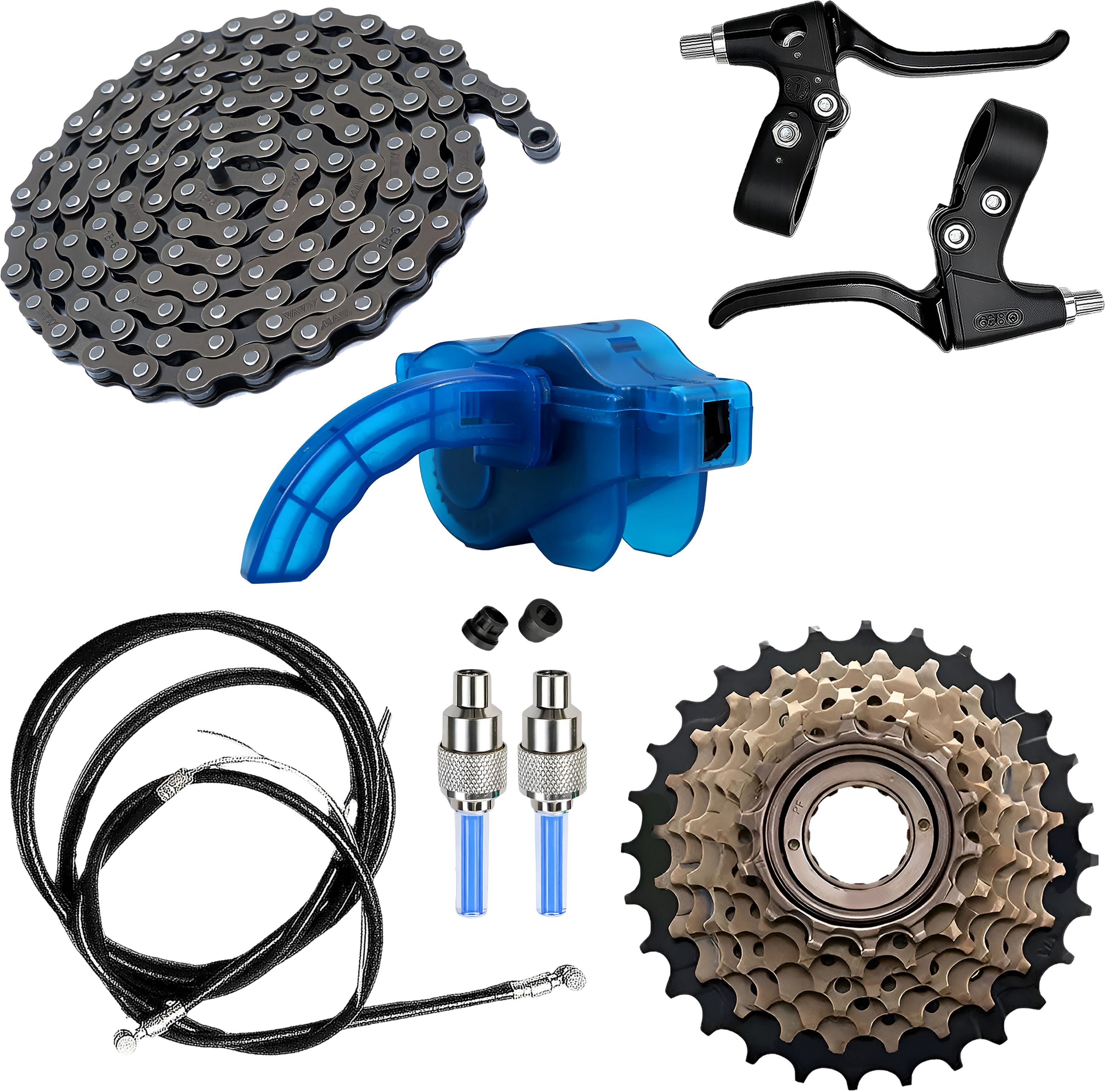 razaiq Cycle Maintenance Kit with Chain Cleaner, Brake Set & LED Valve Caps Bicycle Brake Disk-picture-45