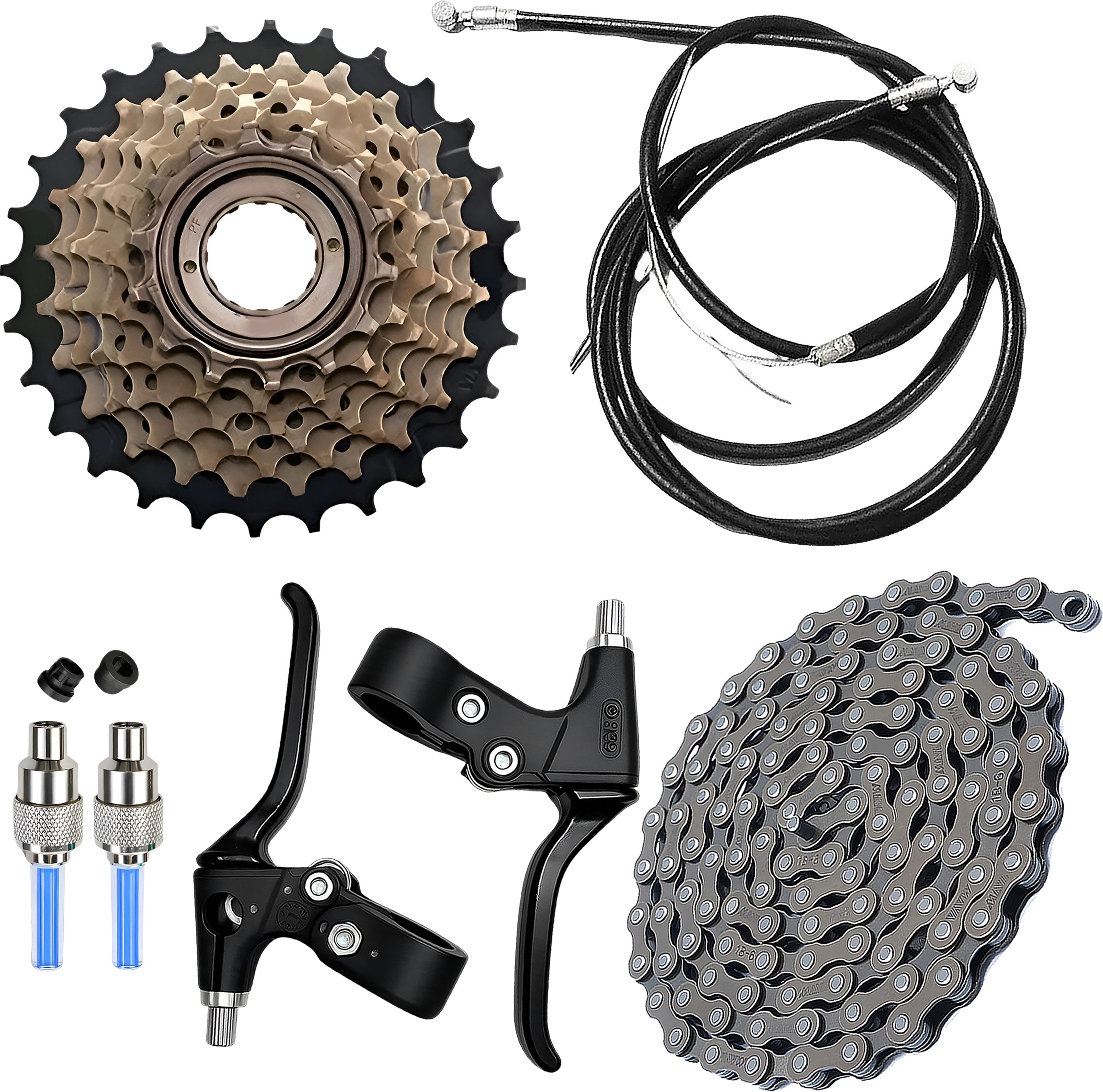 Complete Cycle Repair Kit with Cassette, Chain, Brake Set & LED Valve Caps Bicycle Brake Disk-image-17