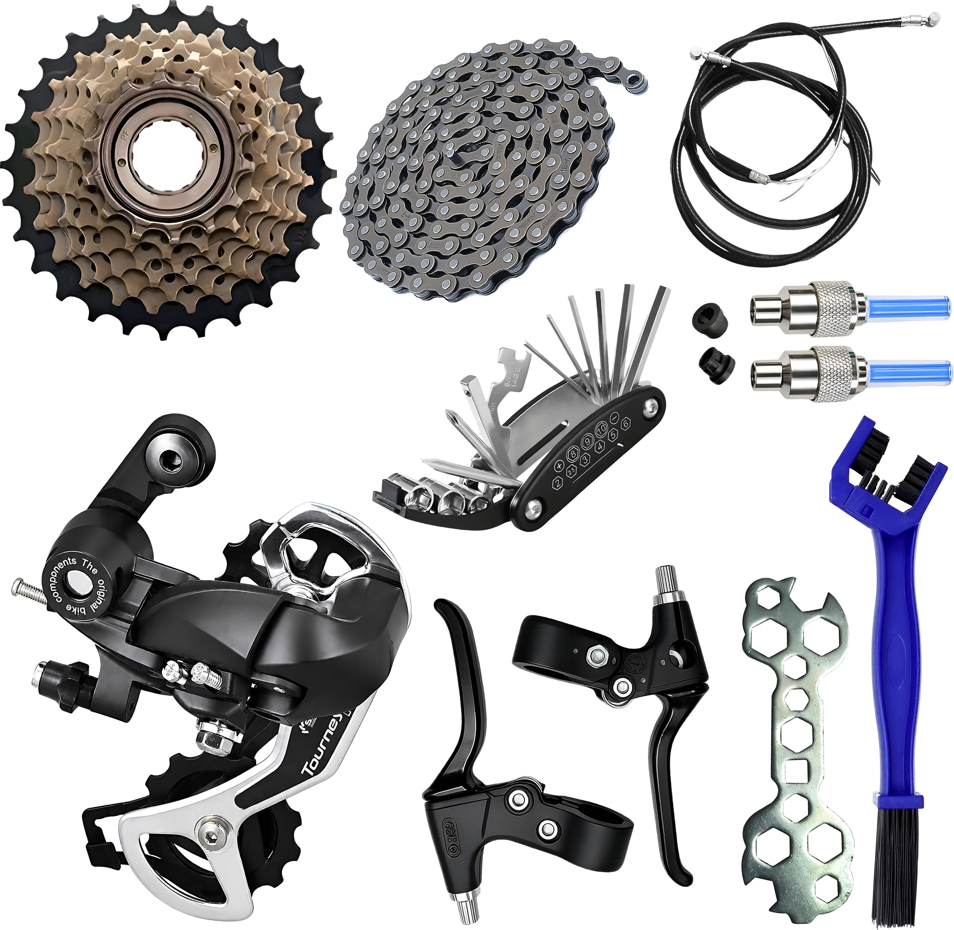 razaiq Bicycle Complete Maintenance Kit Rear Gear Chain Repair Tool LED Valve Light Bicycle Brake Disk-picture-11