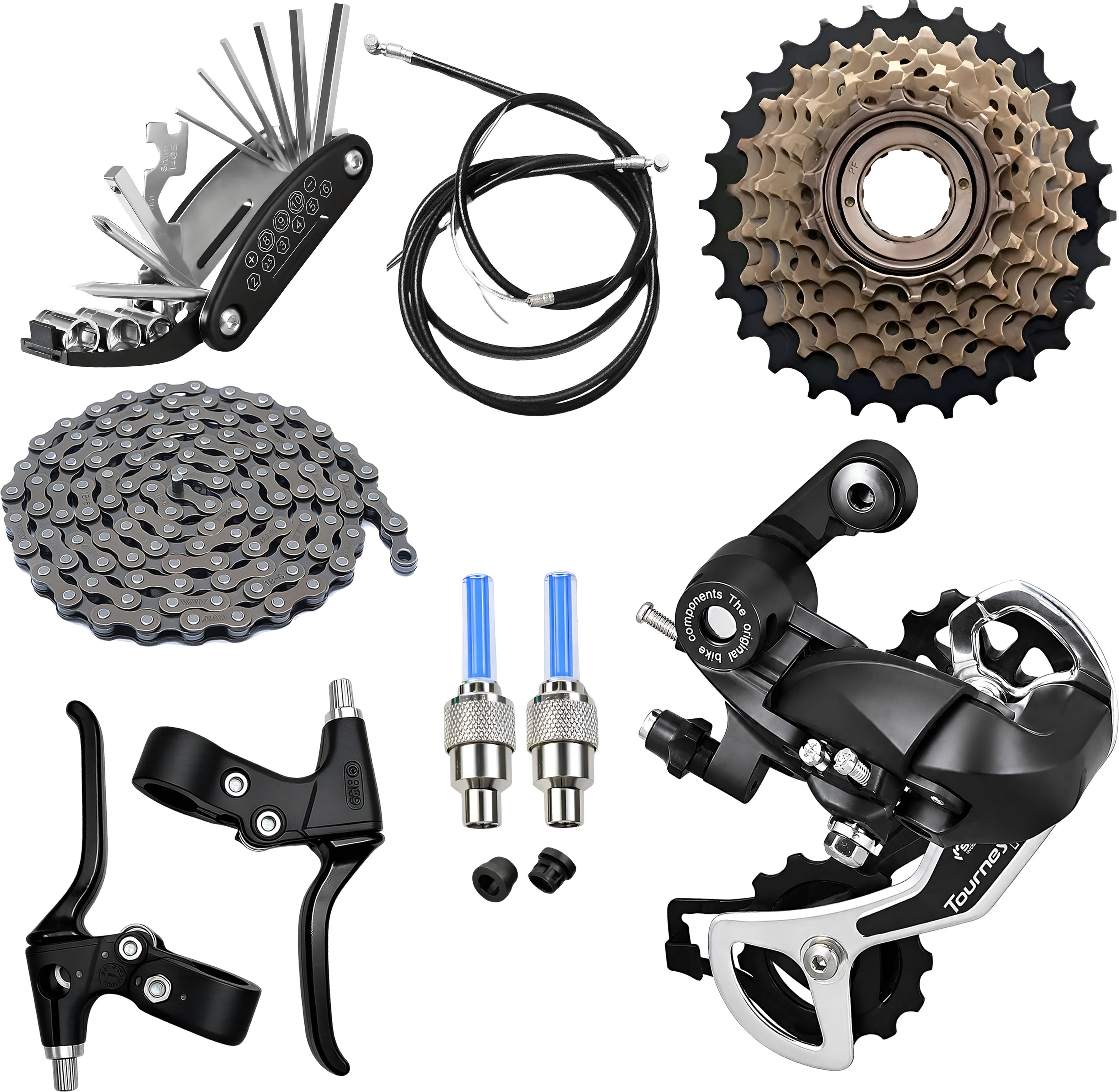 razaiq Cycle Gear Maintenance Kit Chain Freewheel Rear Gear LED Valve Cap Combo Bicycle Brake Disk-picture-37