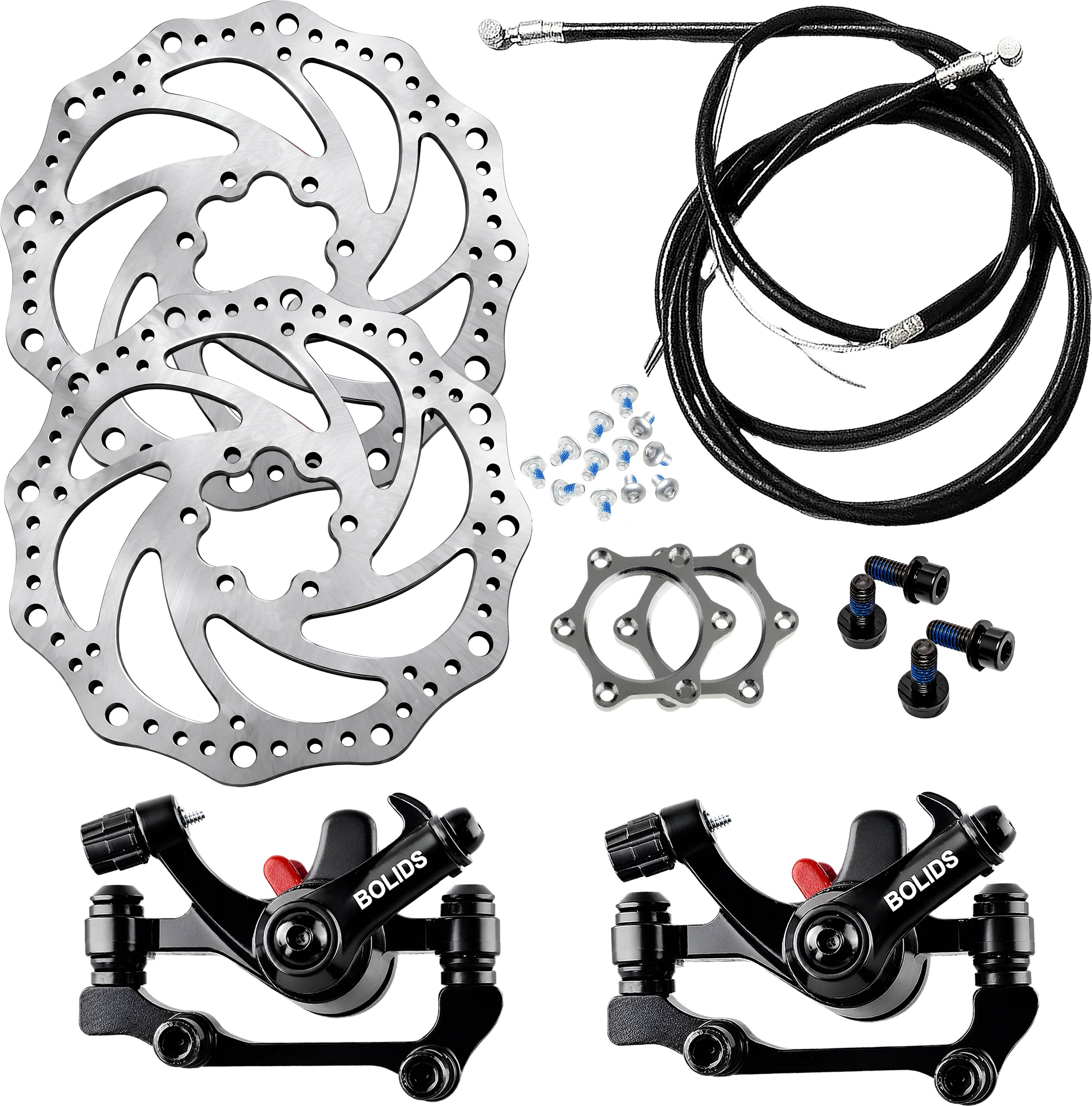 razaiq Complete 2PC Cycle Disc Brake Kit, 160mm Rotors & Cable Wire Set Bicycle Brake Disk-picture-31