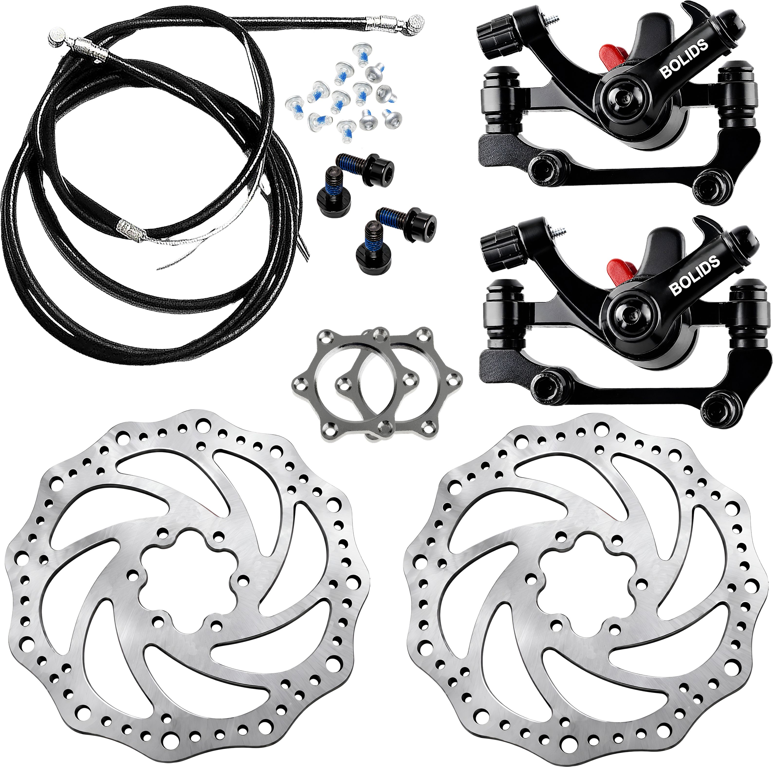 Universal 2 Pack Cycle Disc Brake Kit with 160mm Rotors & Hub Nuts Bicycle Brake Disk-image-9