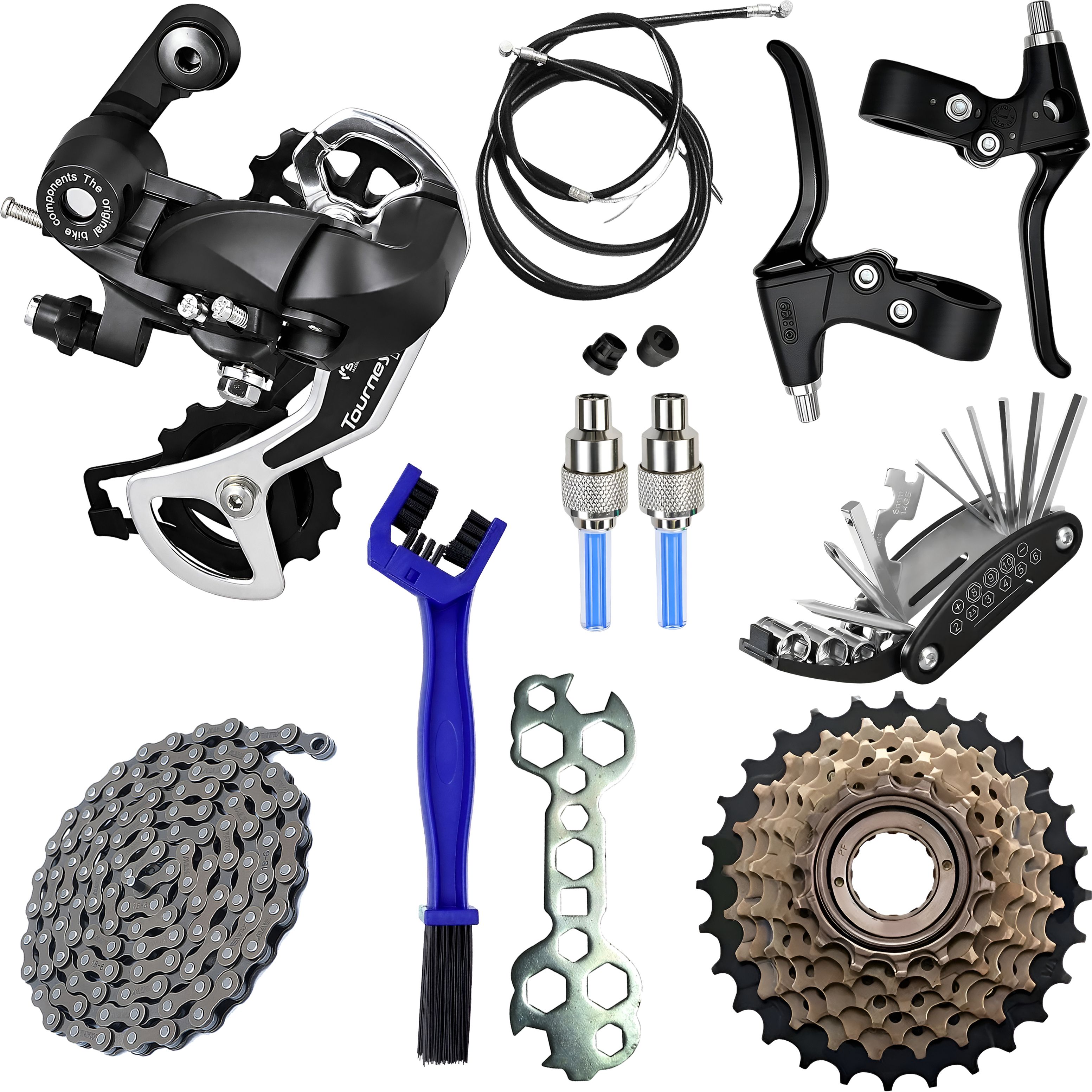 razaiq Bicycle Essential Service Kit Freewheel Chain Tool Brush LED Valve Cap Combo Bicycle Brake Disk-picture-32