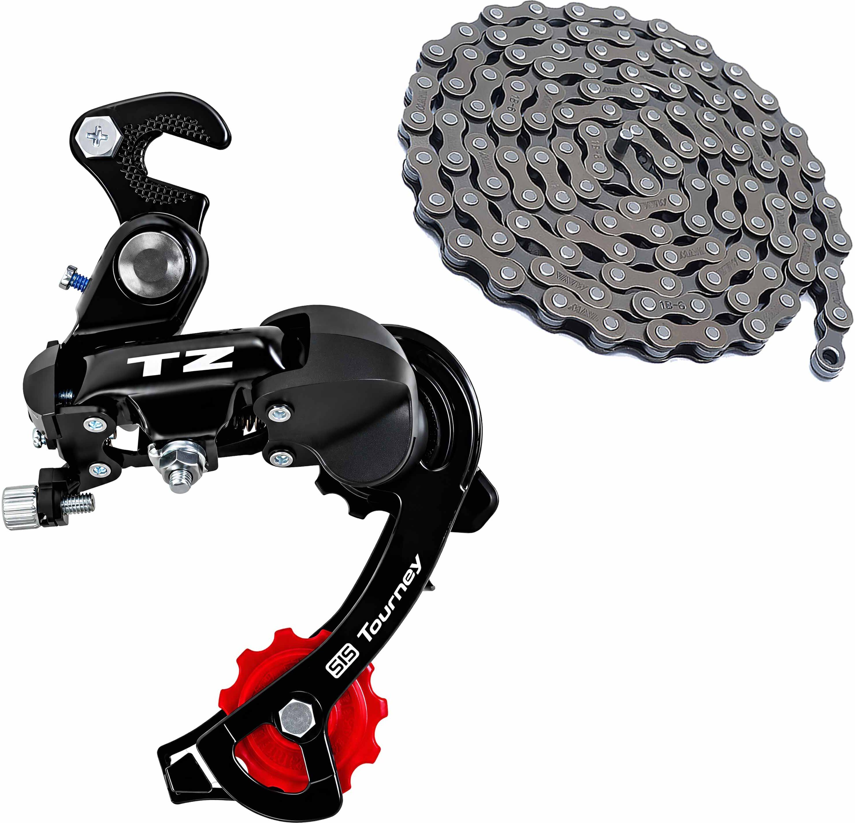 razaiq TZ Tourney Cycle Rear Derailleur with 116 Link Chain 6/7 Speed Gear Combo Set Bicycle Brake Disk-picture-34