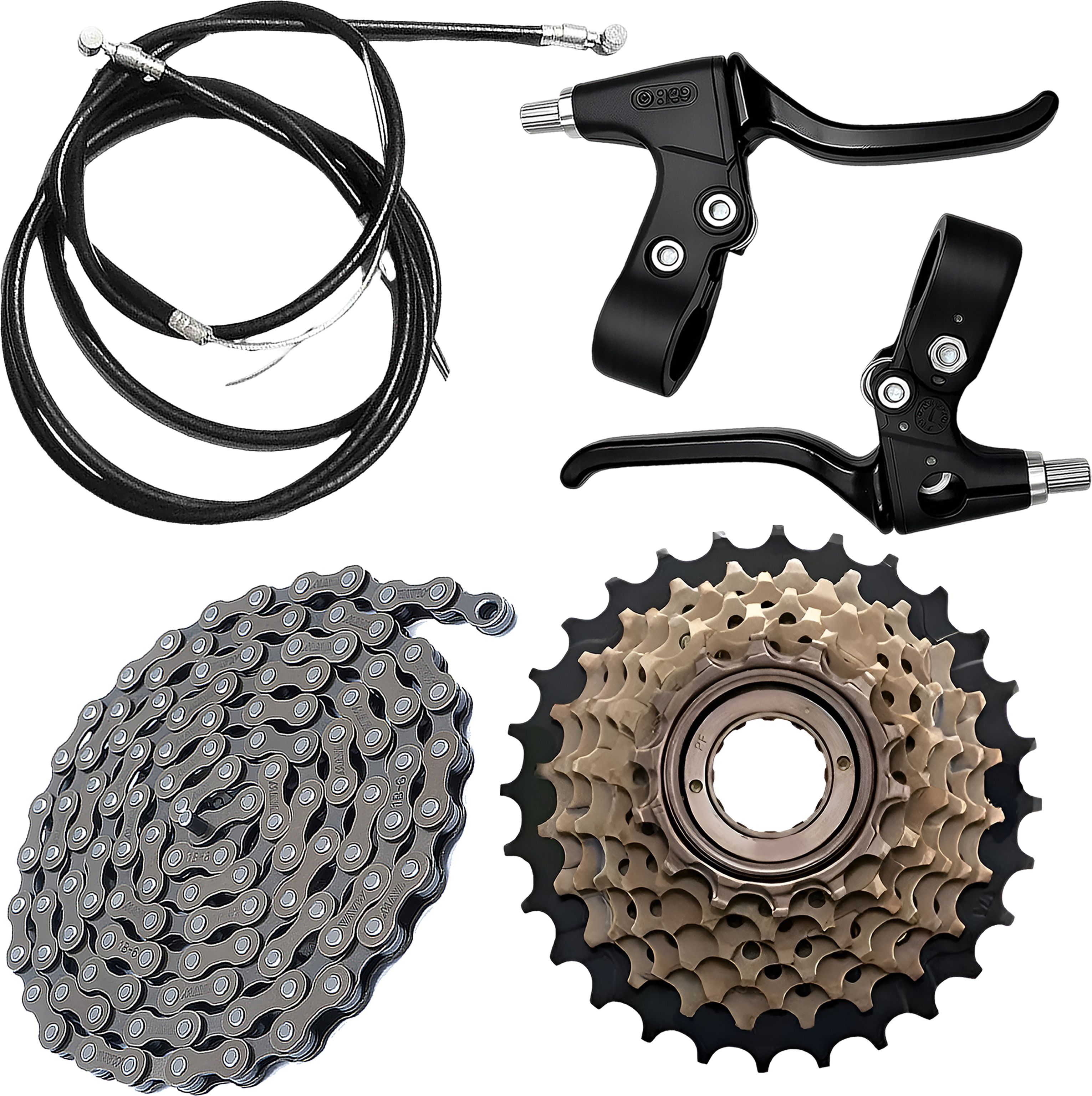 Bicycle 14-28T Cassette, Disc Brake Lever Cable & 116 Link Chain Kit Bicycle Brake Disk-image-23