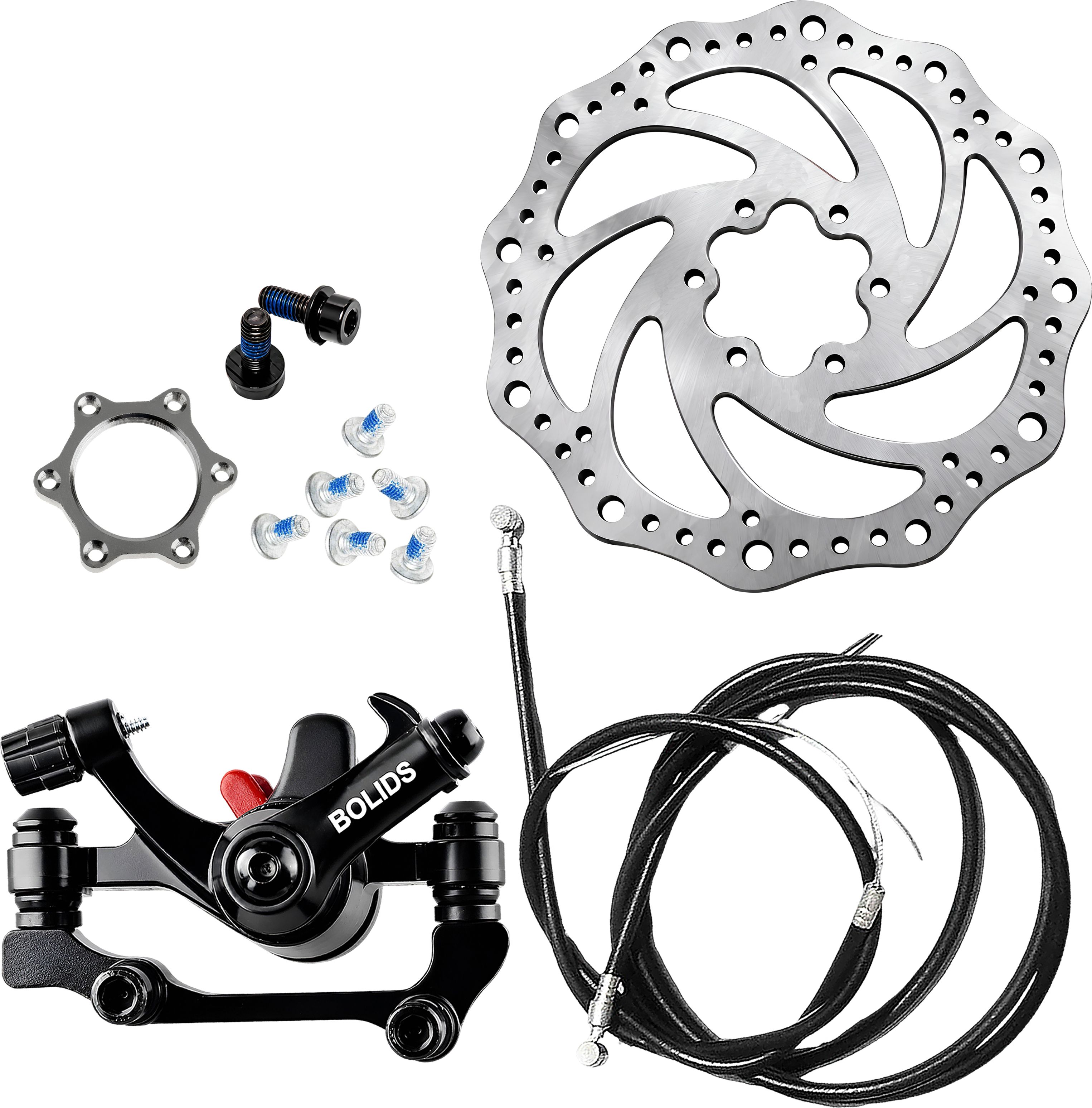 razaiq Universal Bicycle Disc Brake Kit with Rotor, Cable Wire & Hub Nut Set Bicycle Brake Disk-picture-29