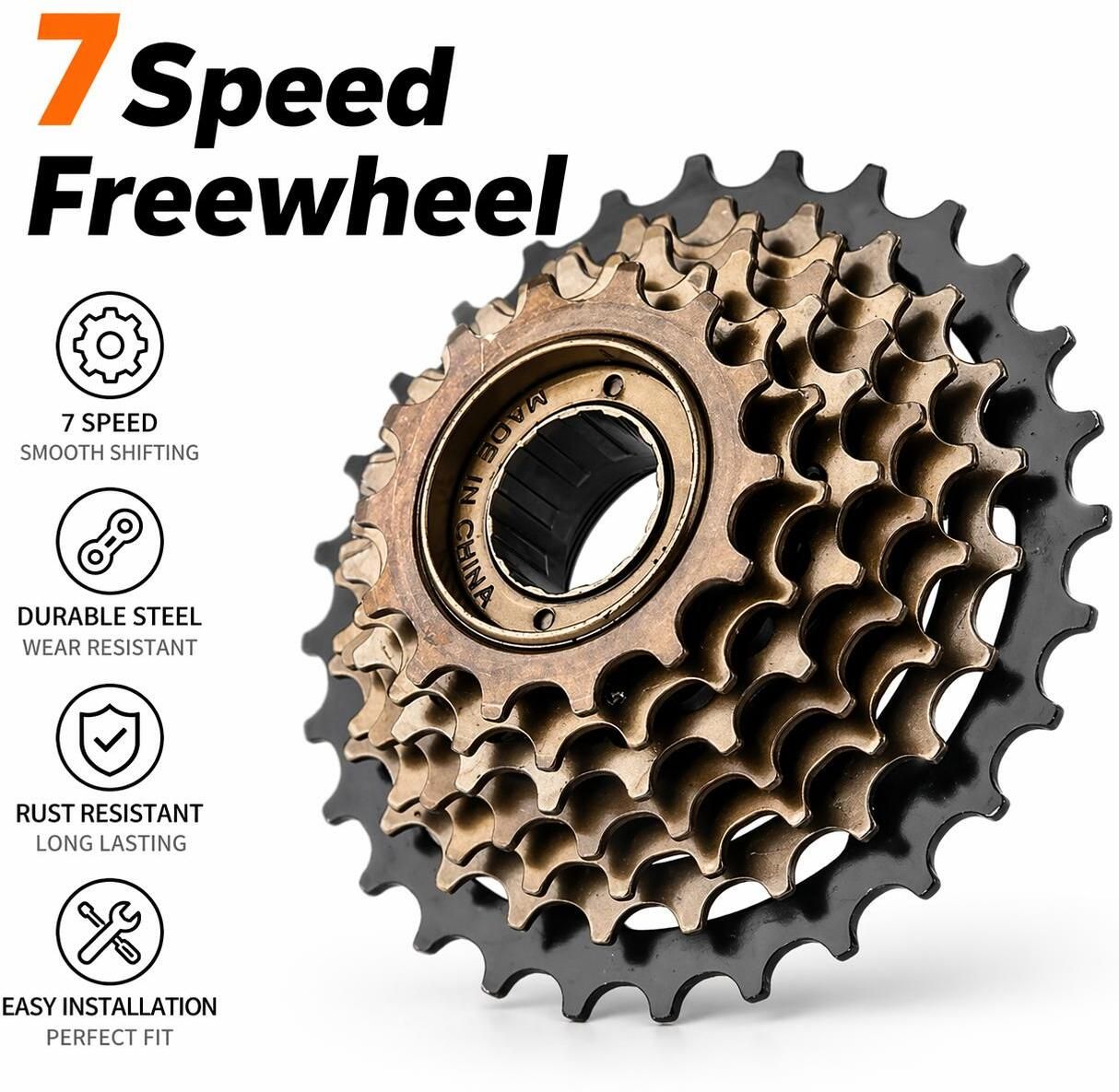 7 Speed Bicycle Freewheel 14-28 T Road Compatible with Gear Cycle 21 Speed Bicycle Brake Disk-image-18