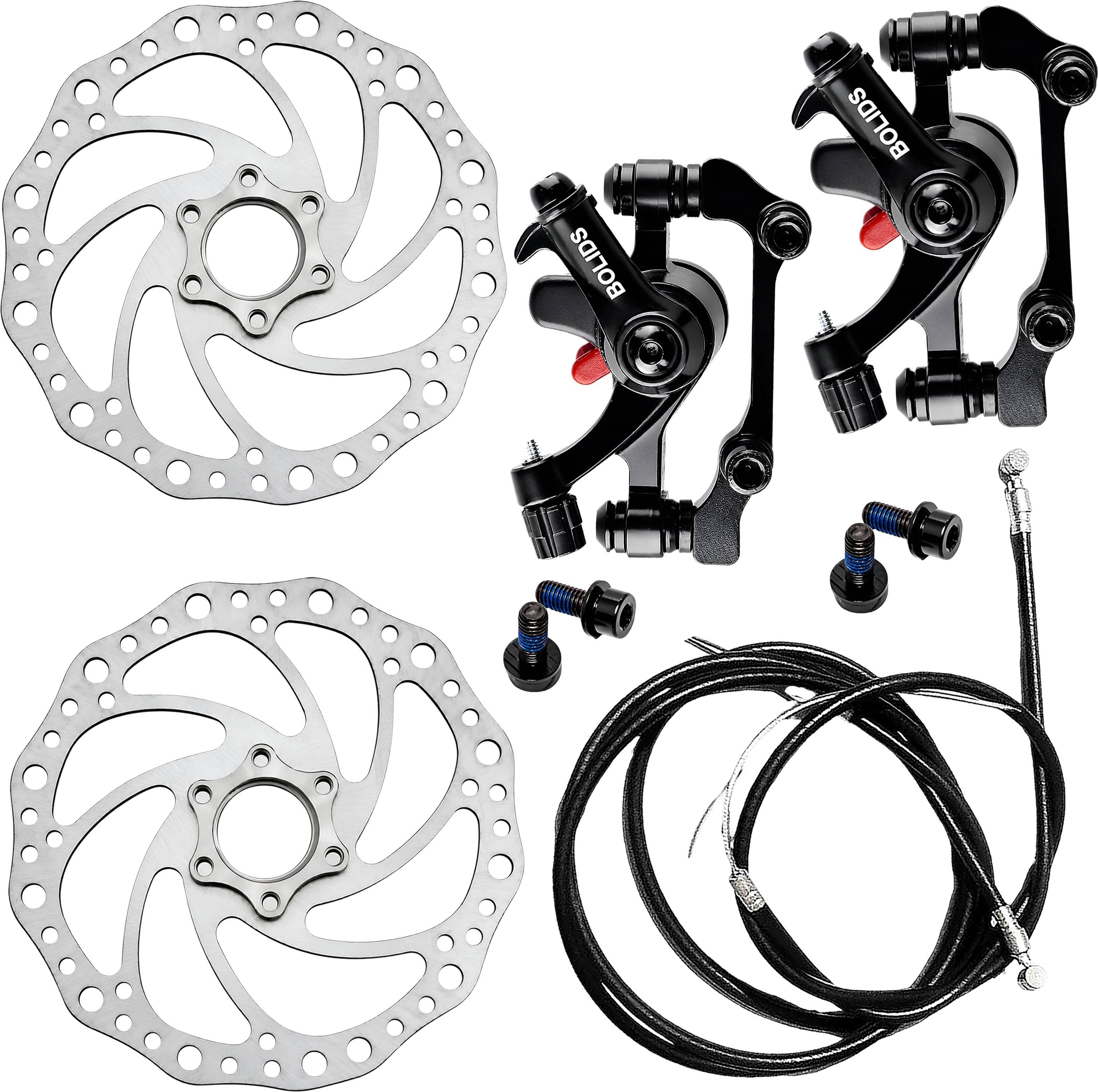 razaiq Universal 2 Pack Cycle Disc Brake Kit, Rotor Plates & Cable Wire Set Bicycle Brake Disk-picture-10