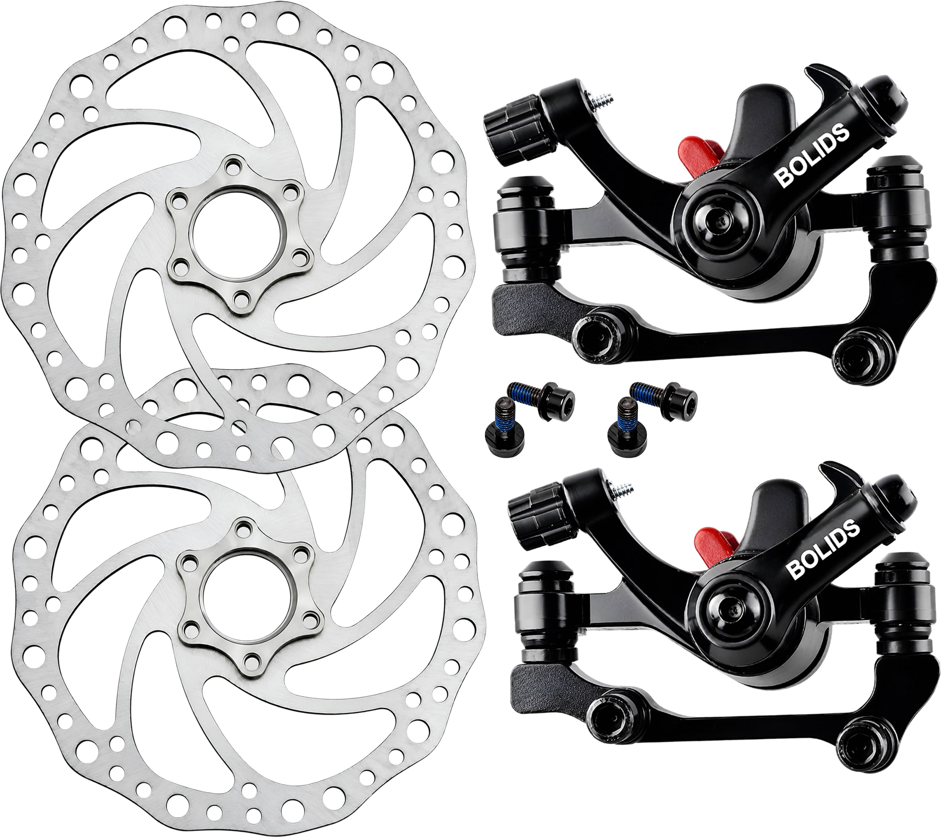 razaiq 2 Set Bicycle Mechanical Disc Brake Kit with 160mm Rotors Black Calipers Bicycle Brake Disk-picture-16