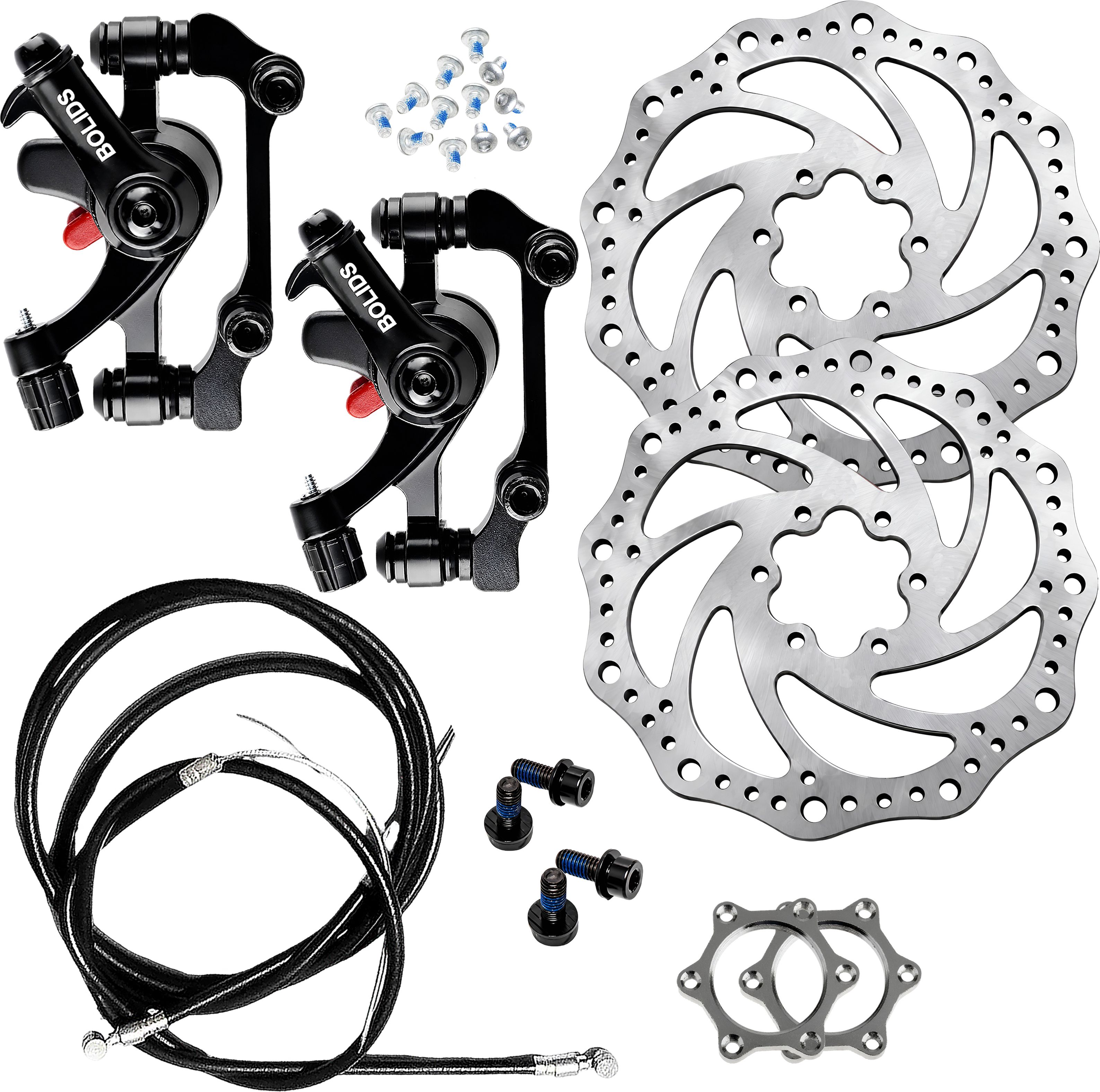 2PC Universal Cycle Disc Brake Kit with 160mm Rotors & Hub Nuts Bicycle Brake Disk-image-6