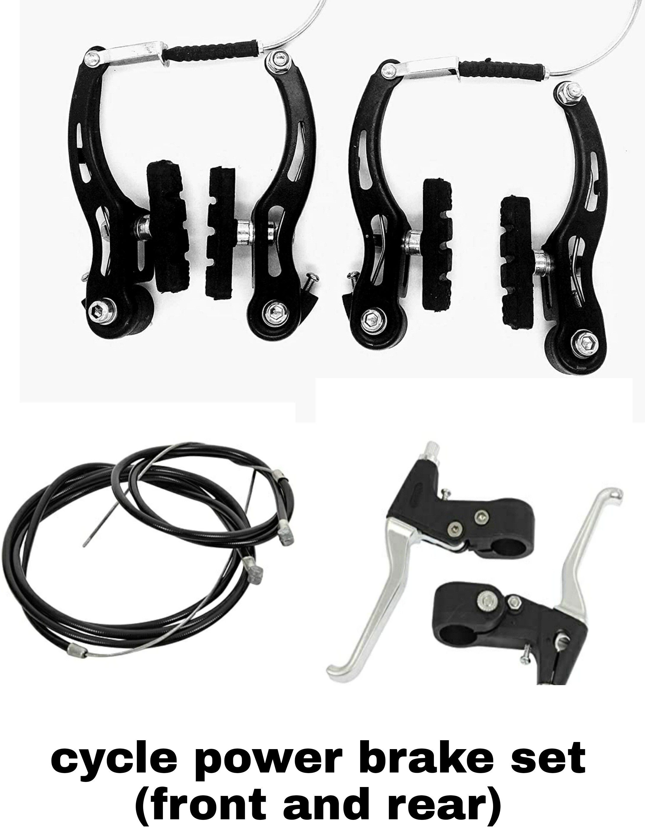 yougem Bicycle Power Brake V Shape Set 3 ink 1 panja Set + Lever Set +Wire Set Bicycle Brake Disk-picture-10