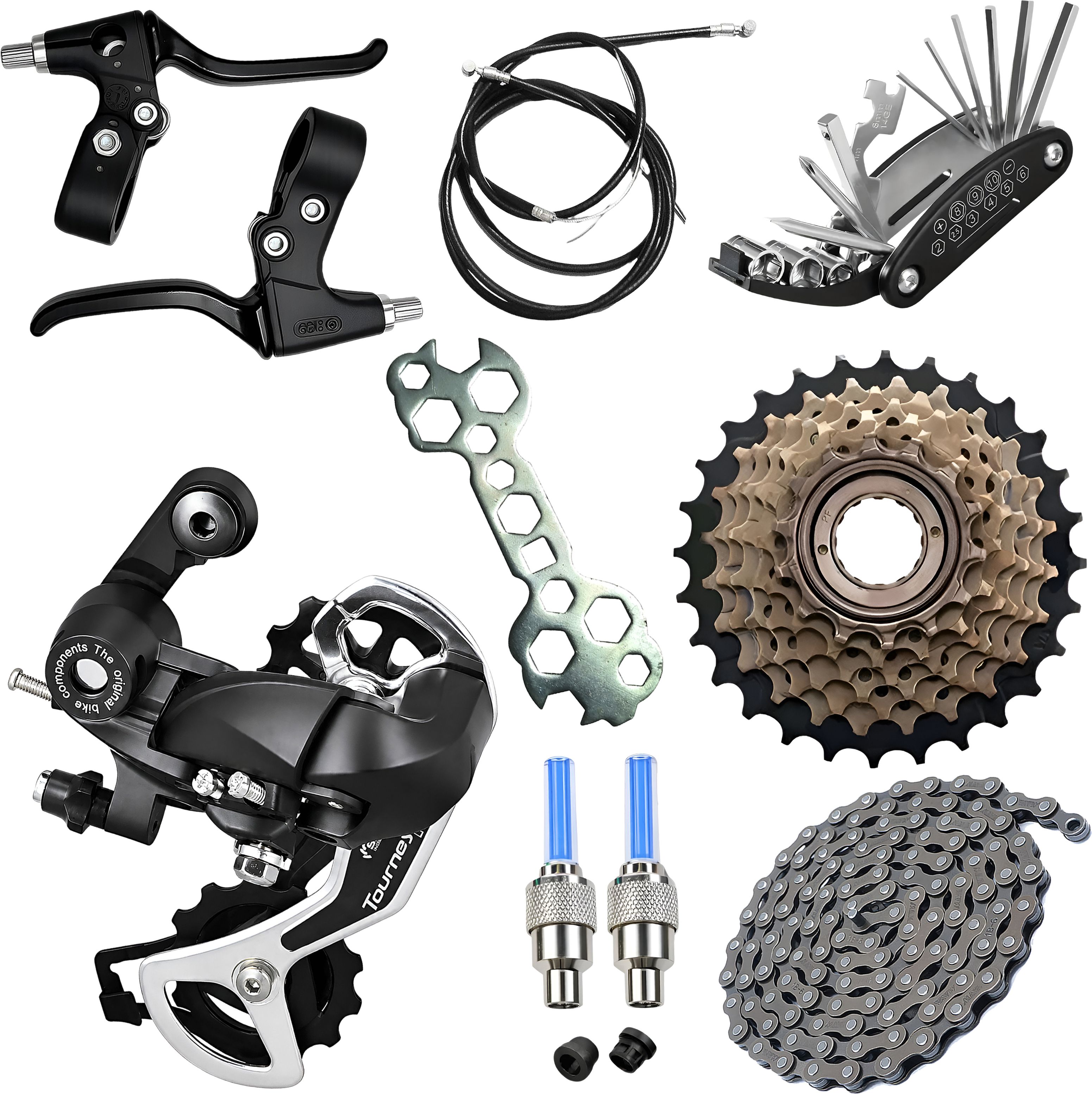 razaiq Cycle Repair Tool Kit Rear Gear Freewheel Chain LED Valve Cap Combo Set Bicycle Brake Disk-picture-34