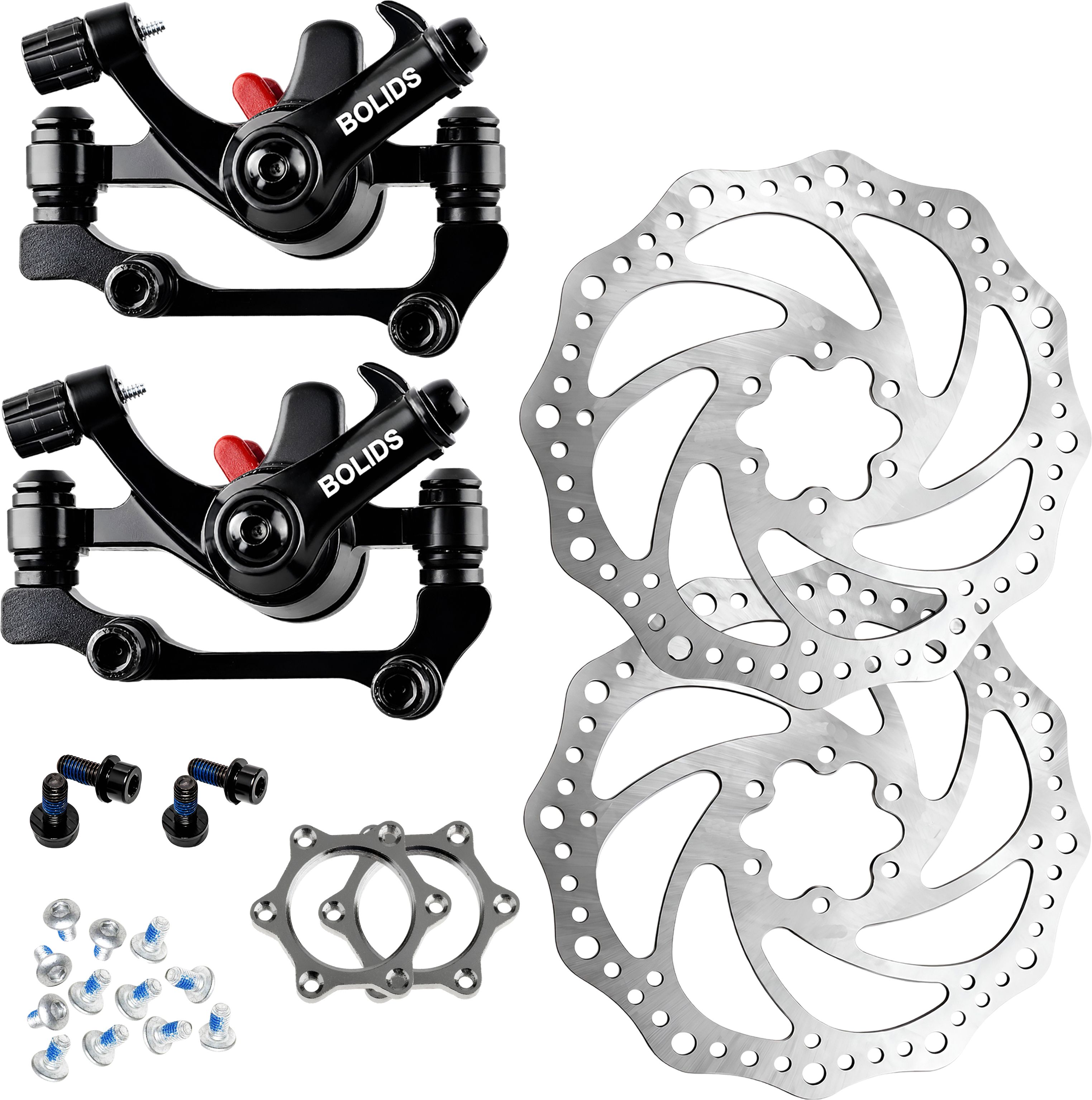 2 Set Universal Cycle Disc Brake Kit with 160mm Rotors & Hub Nuts Bicycle Brake Disk-image-8