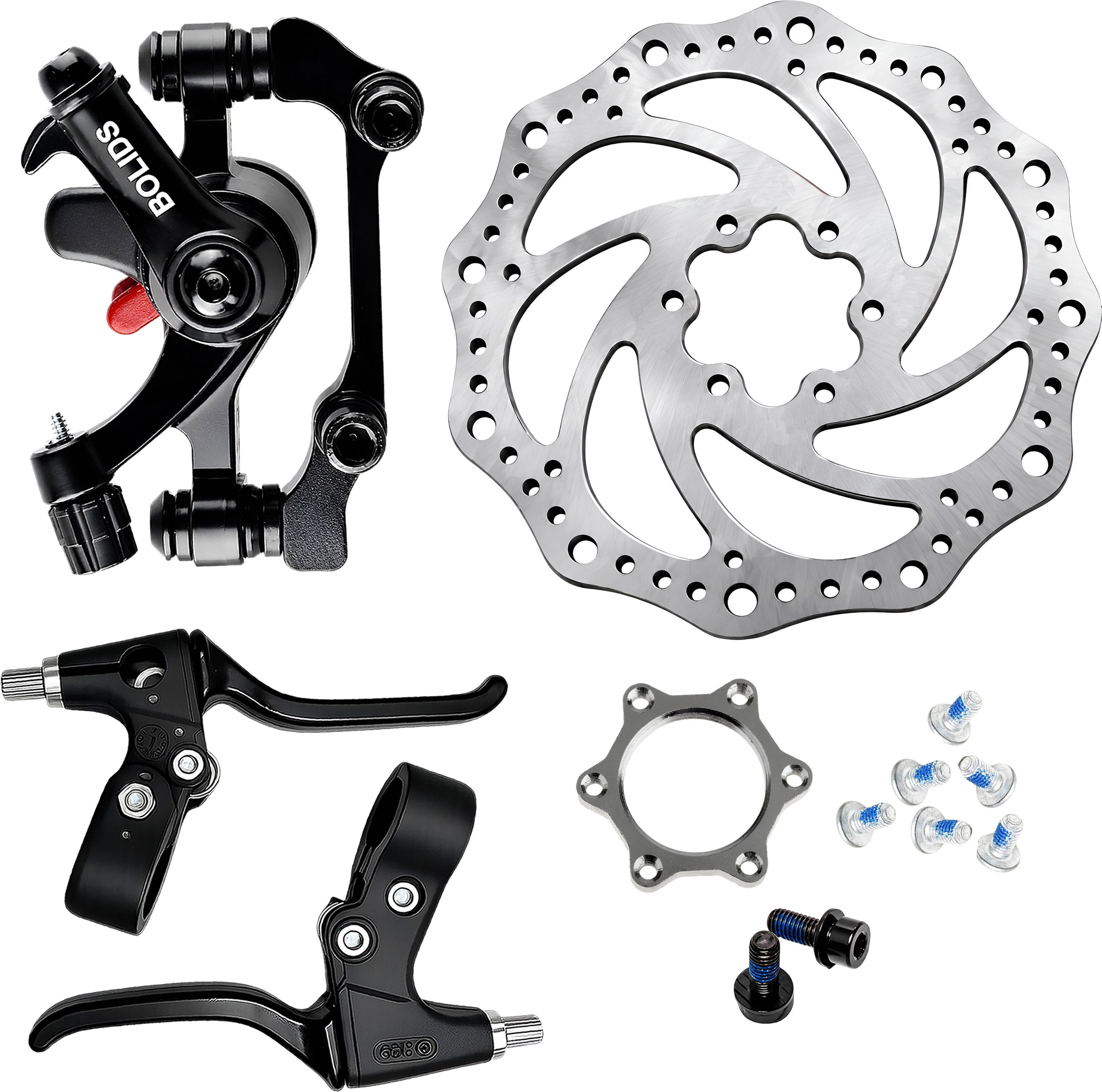 razaiq Mechanical Disc Brake System with 160mm Rotor, Lever & Hub Nut Kit Bicycle Brake Disk-picture-46