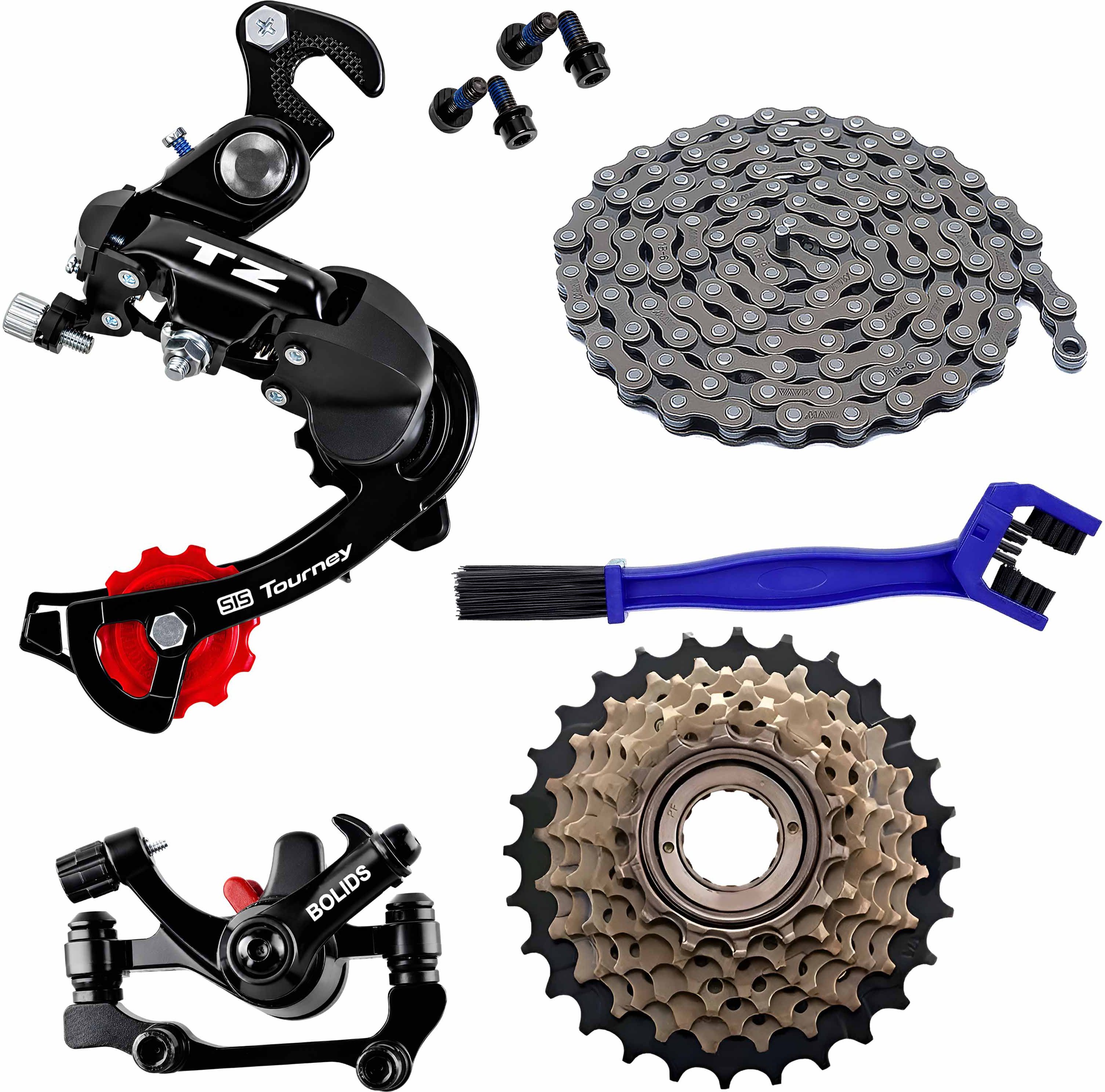 razaiq Bicycle Rear Gear Kit 6/7 Speed Disc Brake Freewheel Chain Brush Combo Set Bicycle Brake Disk-picture-20