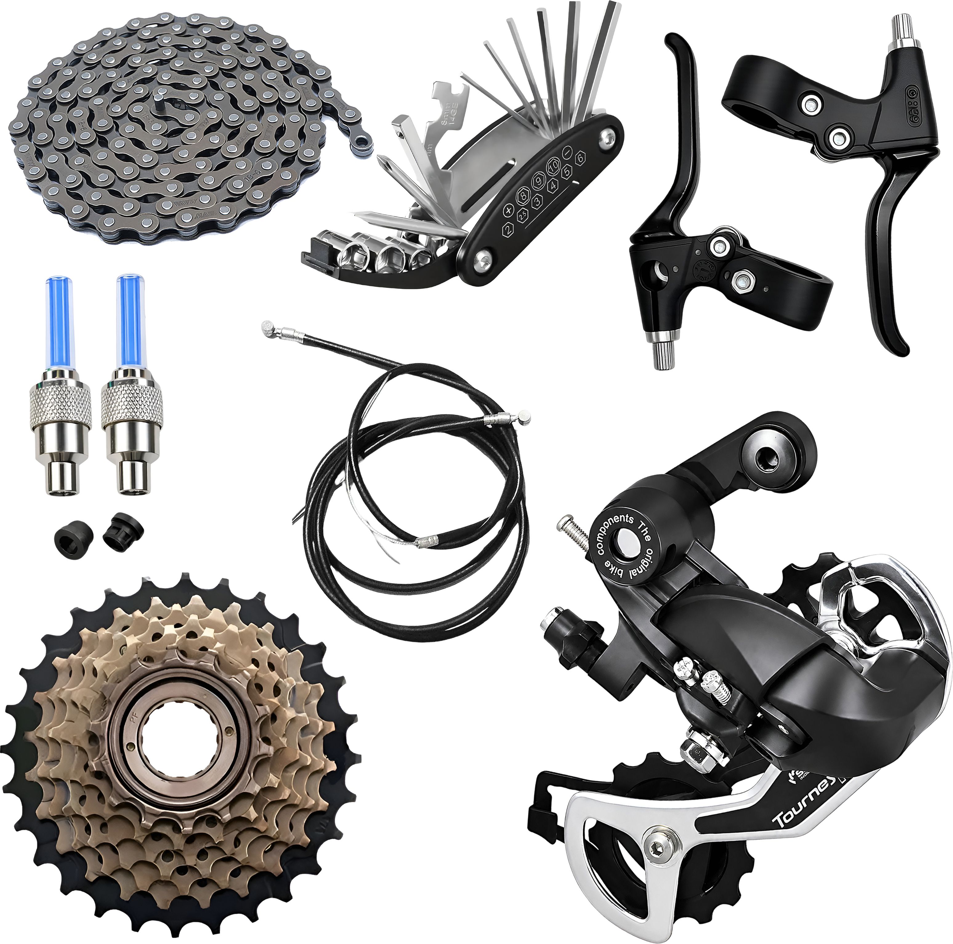 razaiq Cycle Repair Combo Kit Rear Gear Chain Freewheel Tool Set LED Valve Cap Light Bicycle Brake Disk-picture-13