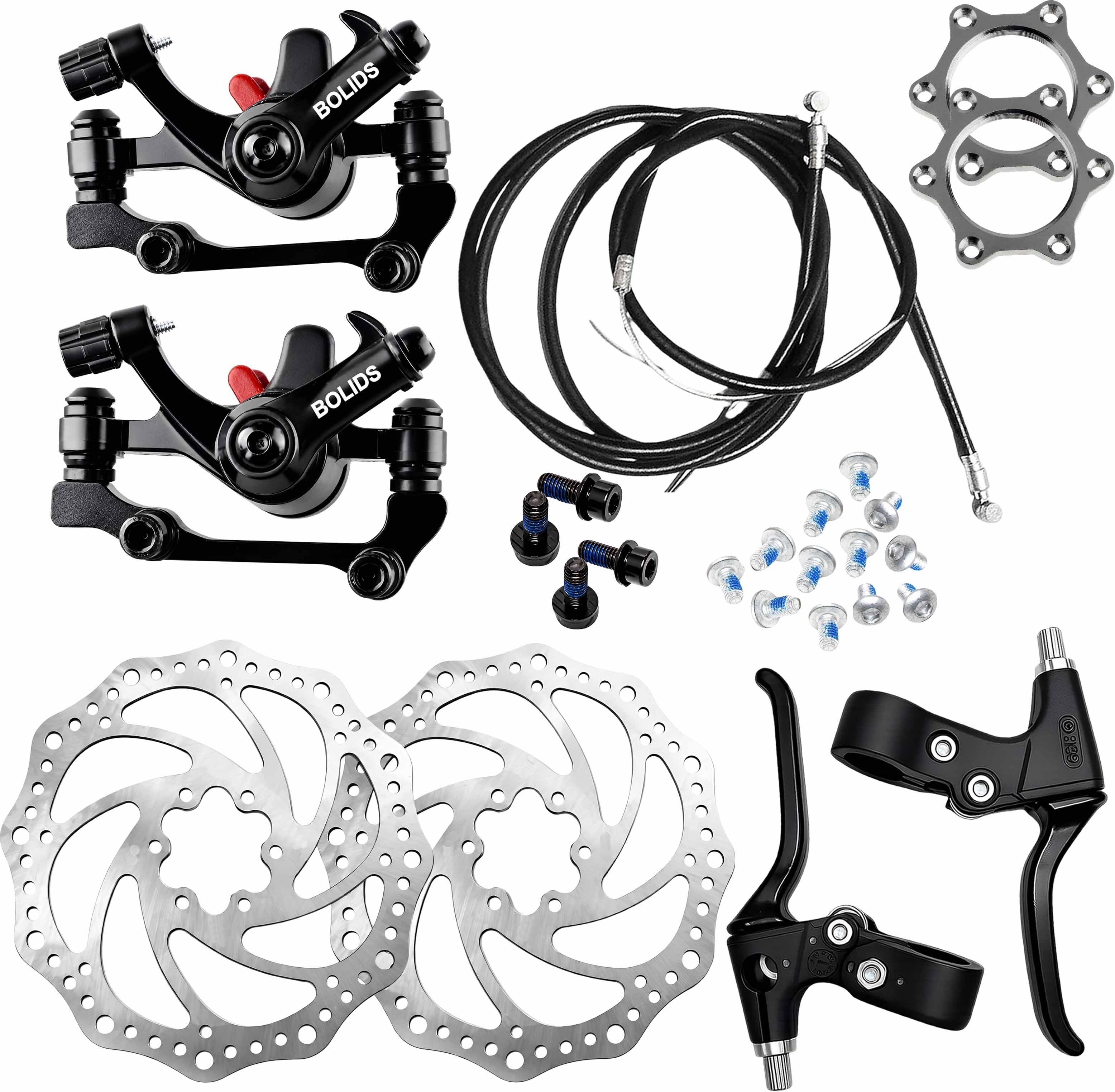 razaiq 2PC Cycle Disc Brake Kit, 160mm Rotor, Lever Cable, Freewheel Hub Set Bicycle Brake Disk-picture-42