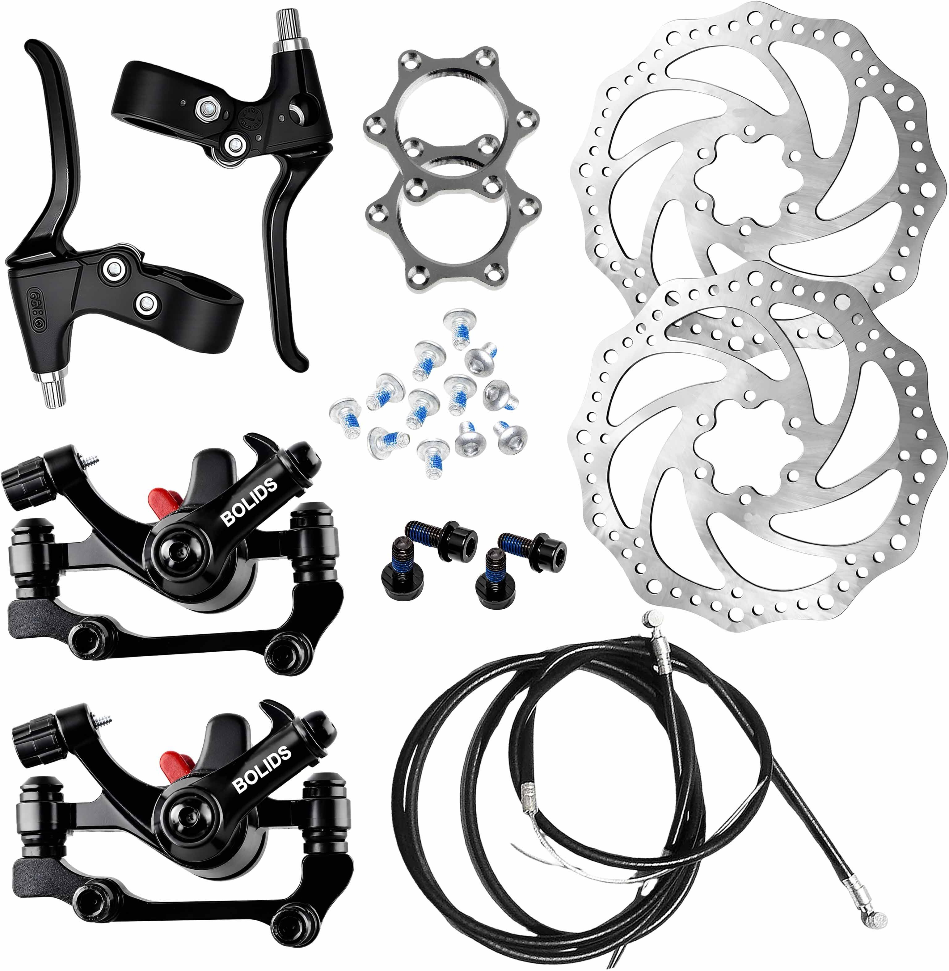 Bicycle Disc Brake Combo with Front Rear Calipers, Rotor & Hub Nut Kit Bicycle Brake Disk-image-36