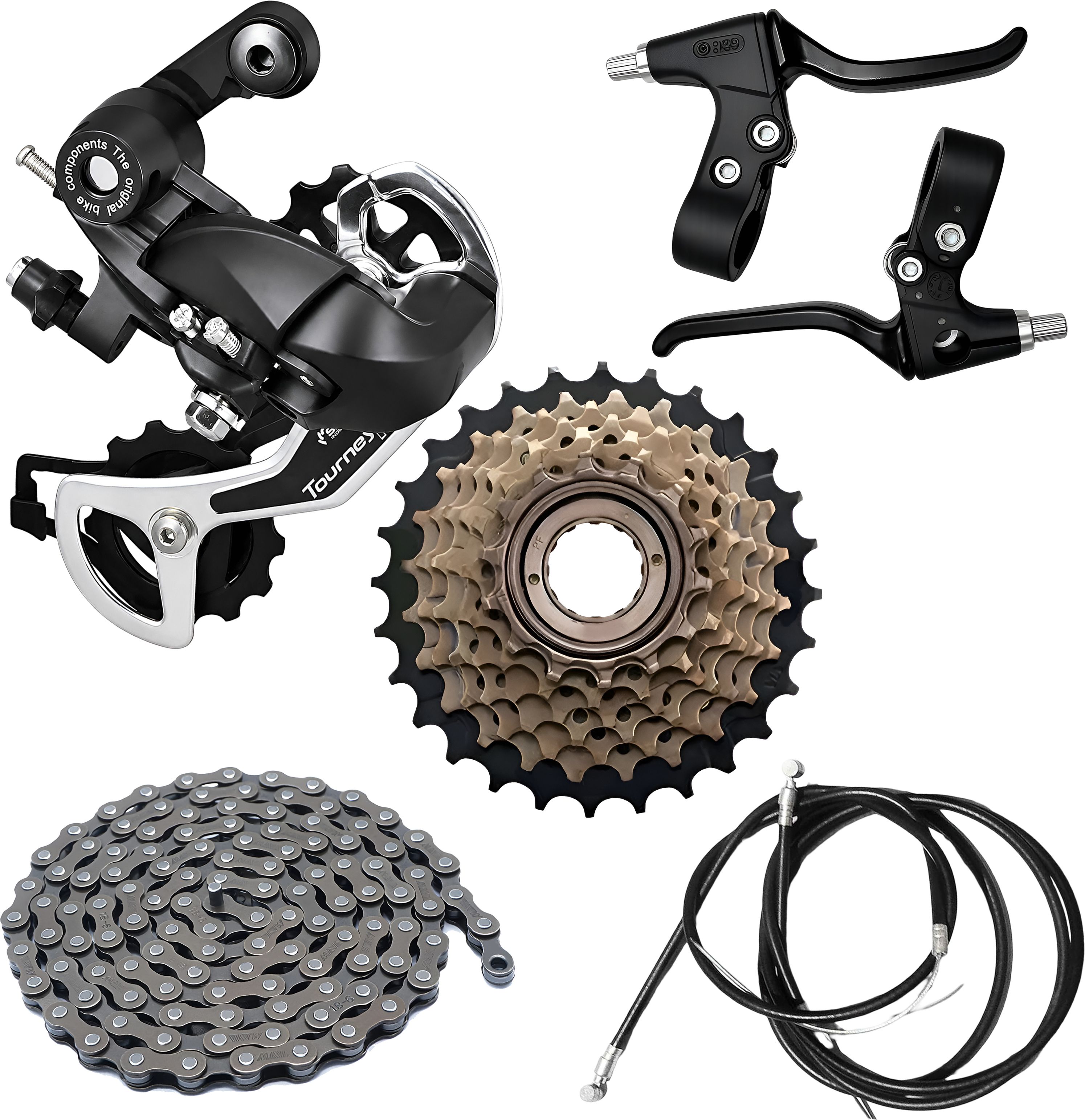 razaiq Bicycle Gear Repair Kit 6/7/8 Speed Rear Derailleur Chain Cable Wire Set Bicycle Brake Disk-picture-48
