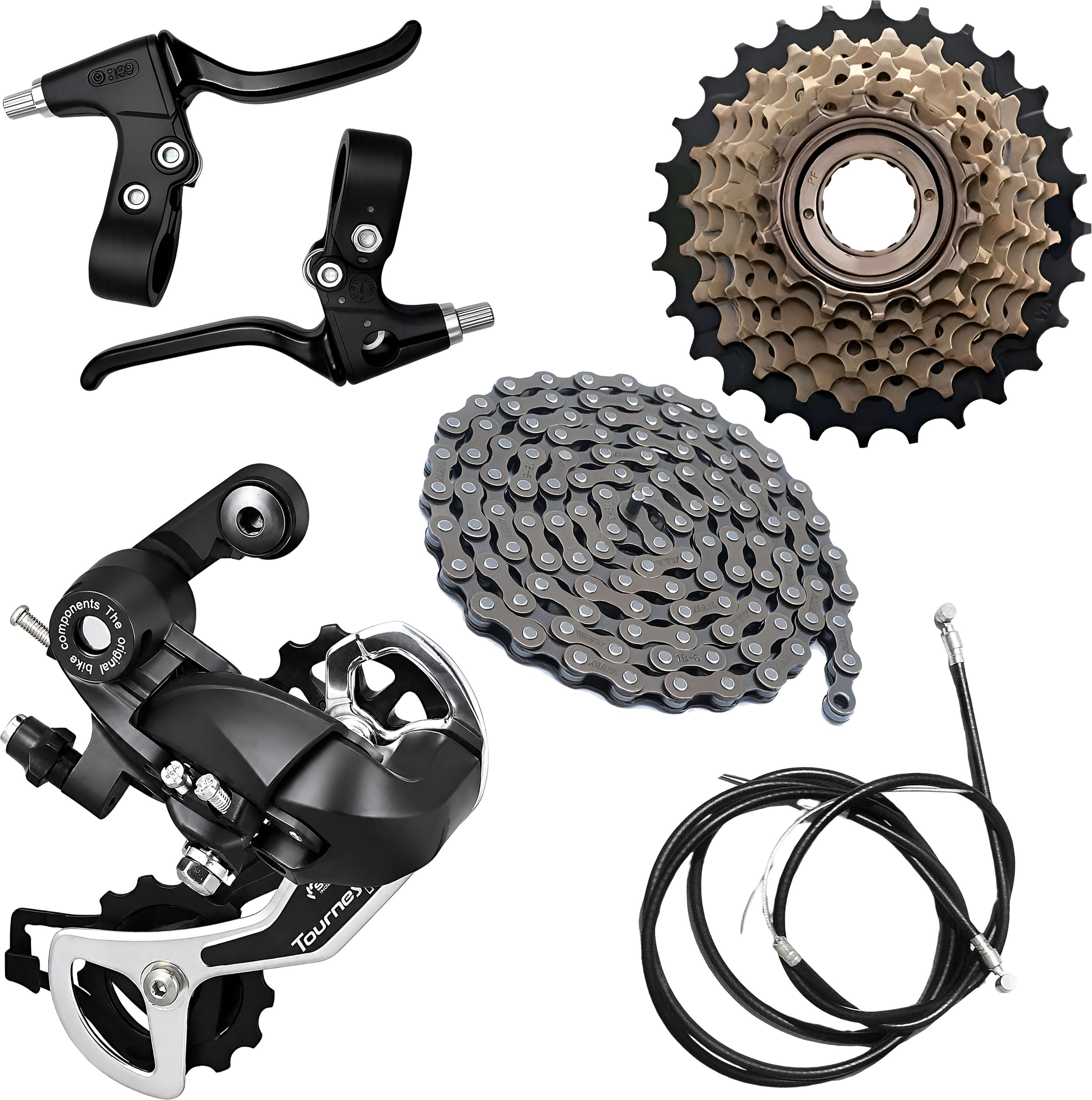 razaiq Cycle Rear Gear Upgrade Kit 6/7/8 Speed Chain Freewheel Brake Cable Set Bicycle Brake Disk-picture-19