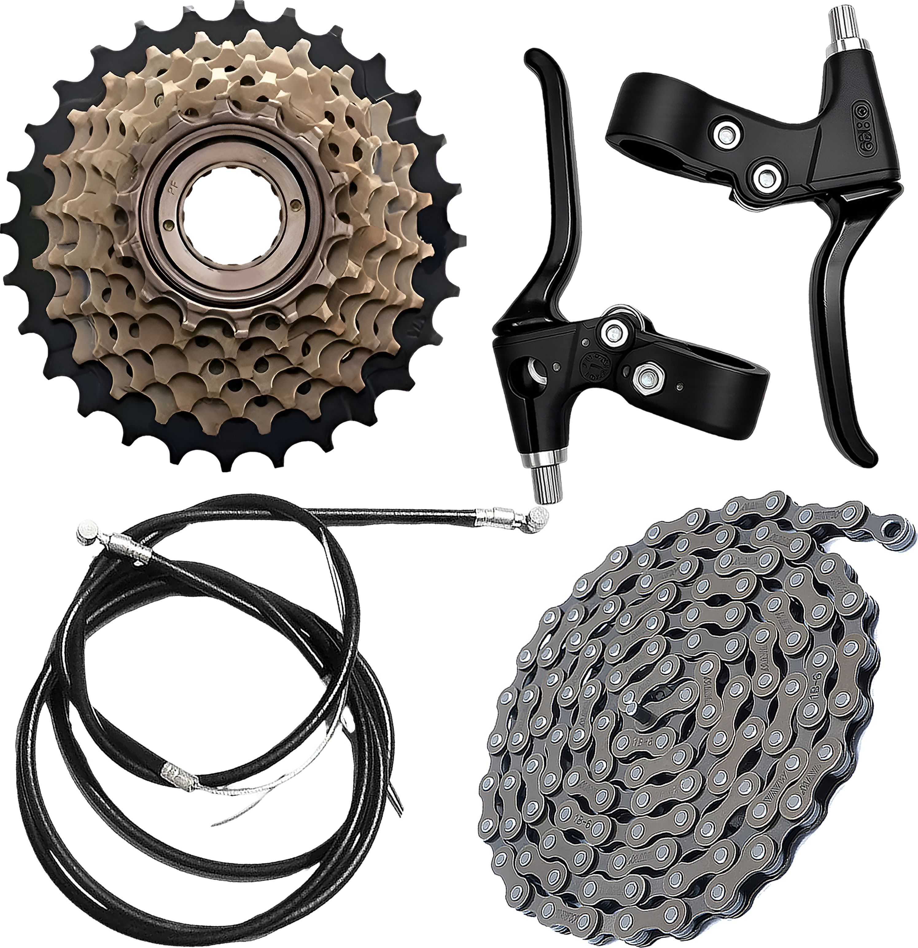 razaiq 7 Speed 14-28T Cassette, Disc Brake Lever Set & 116 Link Chain for Cycle Bicycle Brake Disk-picture-38