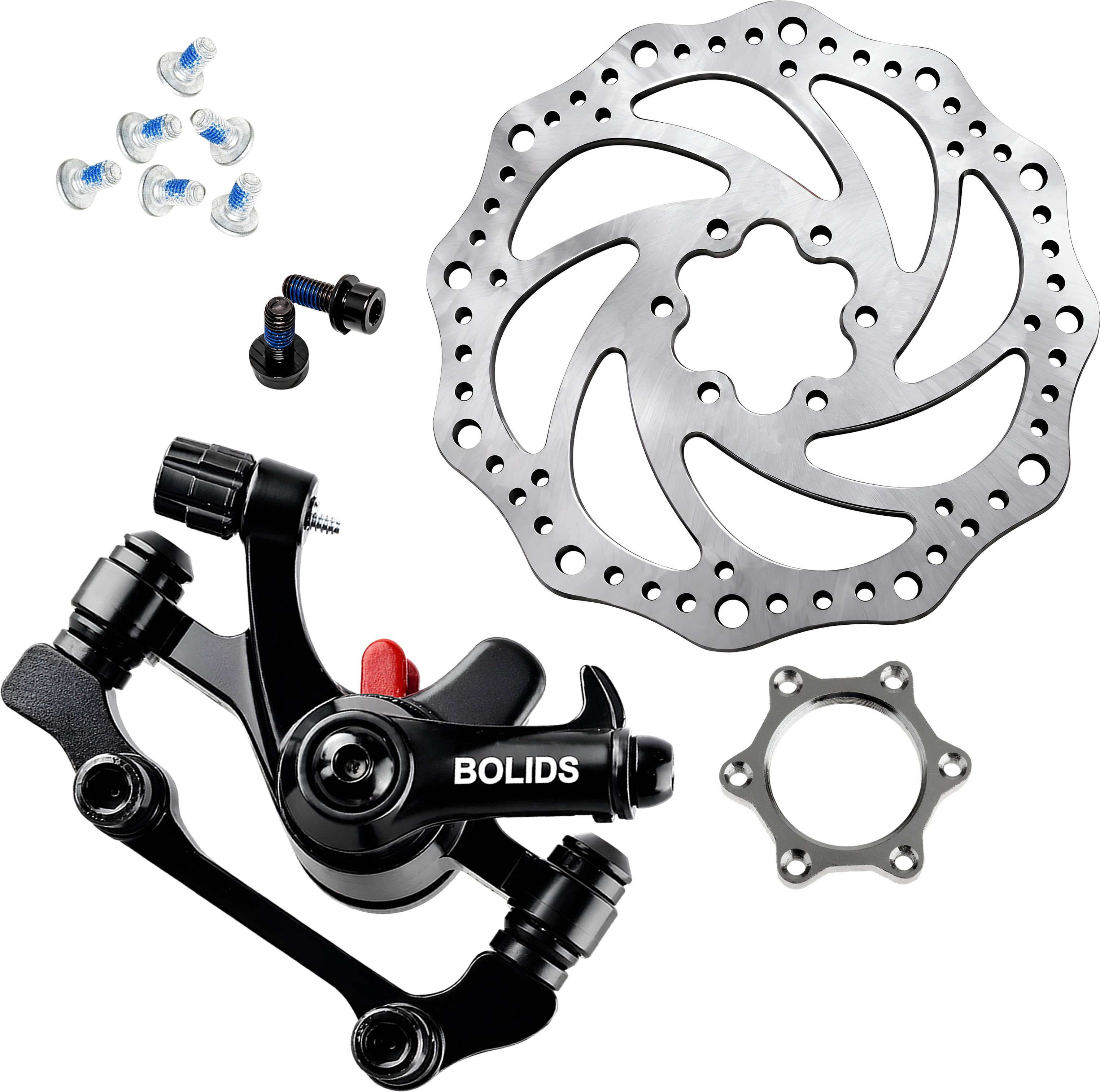 Universal Mechanical Cycle Brake Kit with Rotor, Caliper & Hub Nut Set Bicycle Brake Disk-image-16