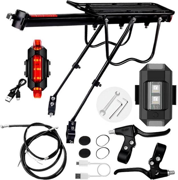 razaiq Bicycle Rear Cargo Rack USB LED Tail Light Brake Wire Repair Set Aluminium Bicycle Carrier-picture-40