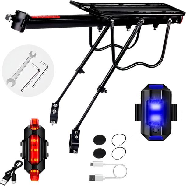 razaiq Bike Luggage Carrier with Waterproof LED Rear Bike Light Aluminium Bicycle Carrier-picture-36