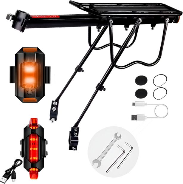 razaiq Universal Bike Cargo Rack with USB LED Cycling Tail Light Aluminium Bicycle Carrier-picture-12