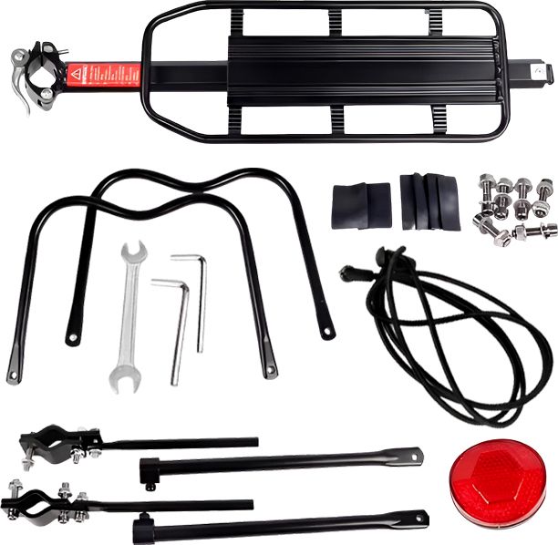 Quick Release Aluminum Rear Bike Rack Heavy Duty Cargo Carrier Black Aluminium Bicycle Carrier-image-49