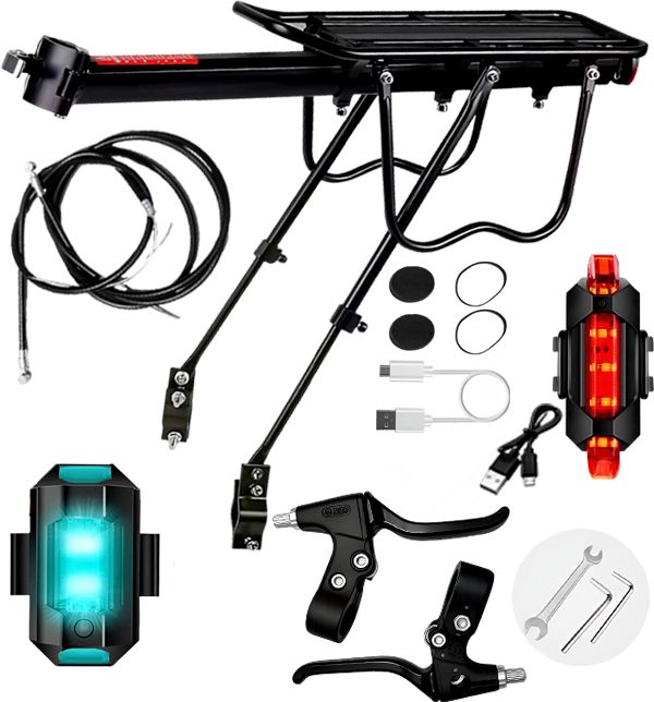 razaiq Cycle Rack USB Rechargeable LED Tail Light Brake Lever Wire Kit Bicycle Aluminium Bicycle Carrier-picture-37