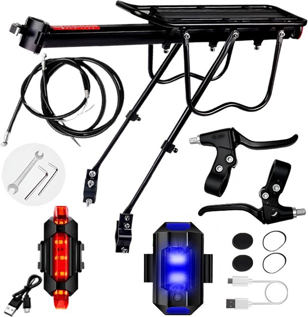 razaiq Bike Cargo Carrier LED Tail Light Brake Cable Wire Set for Road MTB Cycle Aluminium Bicycle Carrier-picture-13
