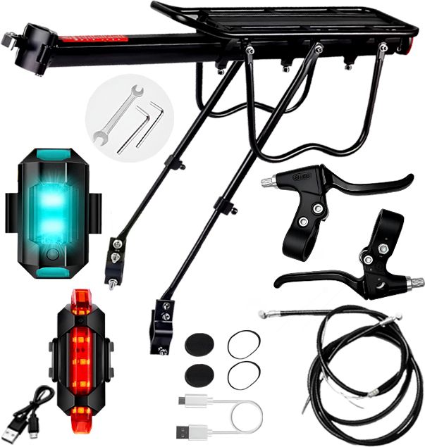 razaiq Cycle Carrier USB Rechargeable LED Tail Light Brake Cable Wire Set Bicycle Aluminium Bicycle Carrier-picture-48