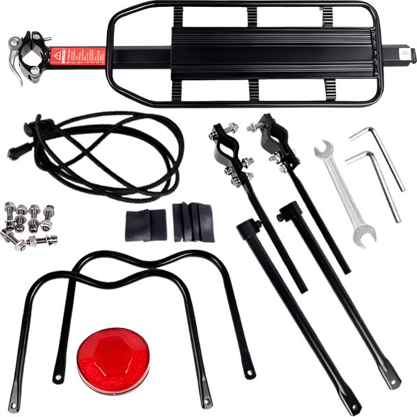 razaiq Bike Rear Seat Cargo Rack with Reflector Adjustable Aluminum Carrier Aluminium Bicycle Carrier-picture-30