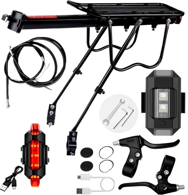 razaiq Cycle Luggage Carrier Waterproof Tail Light Brake Lever Cable Set Aluminium Bicycle Carrier-picture-20