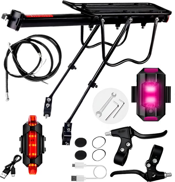 razaiq Bike Carrier Rack Waterproof LED Tail Light Brake Lever Set MTB Hybrid Kit Aluminium Bicycle Carrier-picture-39