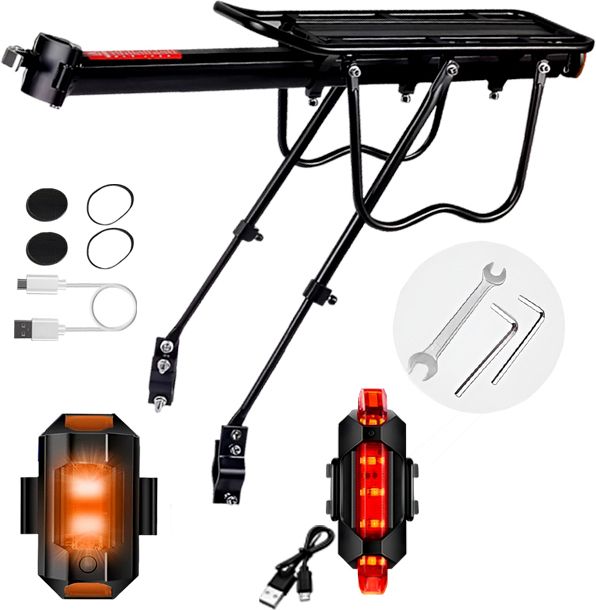 razaiq Bicycle Cargo Rack with USB Tail Light for Safe Night Cycling Aluminium Bicycle Carrier-picture-44