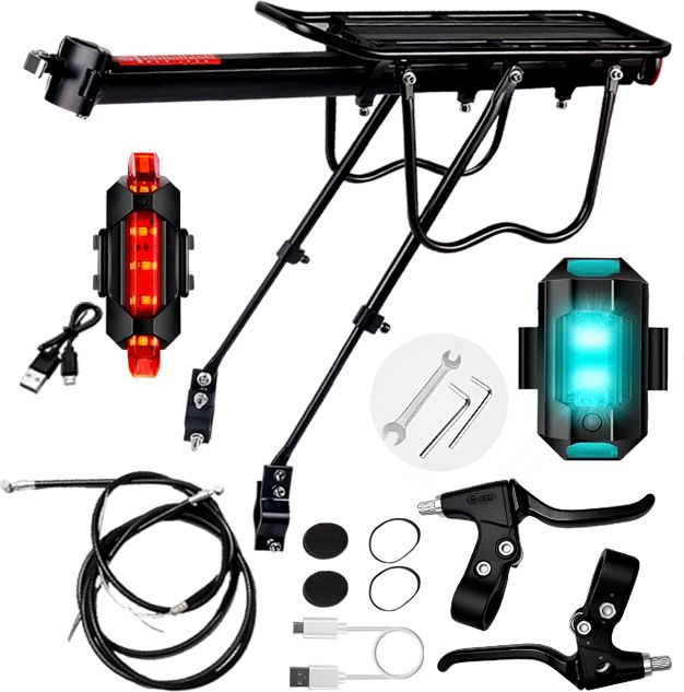 razaiq Cycle Cargo Rack LED Tail Light Brake Cable Lever Wire Set for All Bicycles Aluminium Bicycle Carrier-picture-40