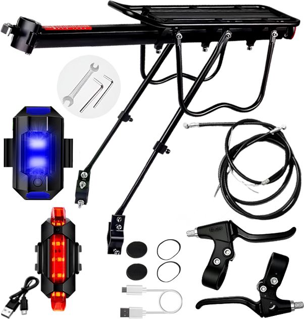 razaiq Cycle Rear Carrier USB LED Tail Light Brake Cable Wire Kit for Bicycle Aluminium Bicycle Carrier-picture-23